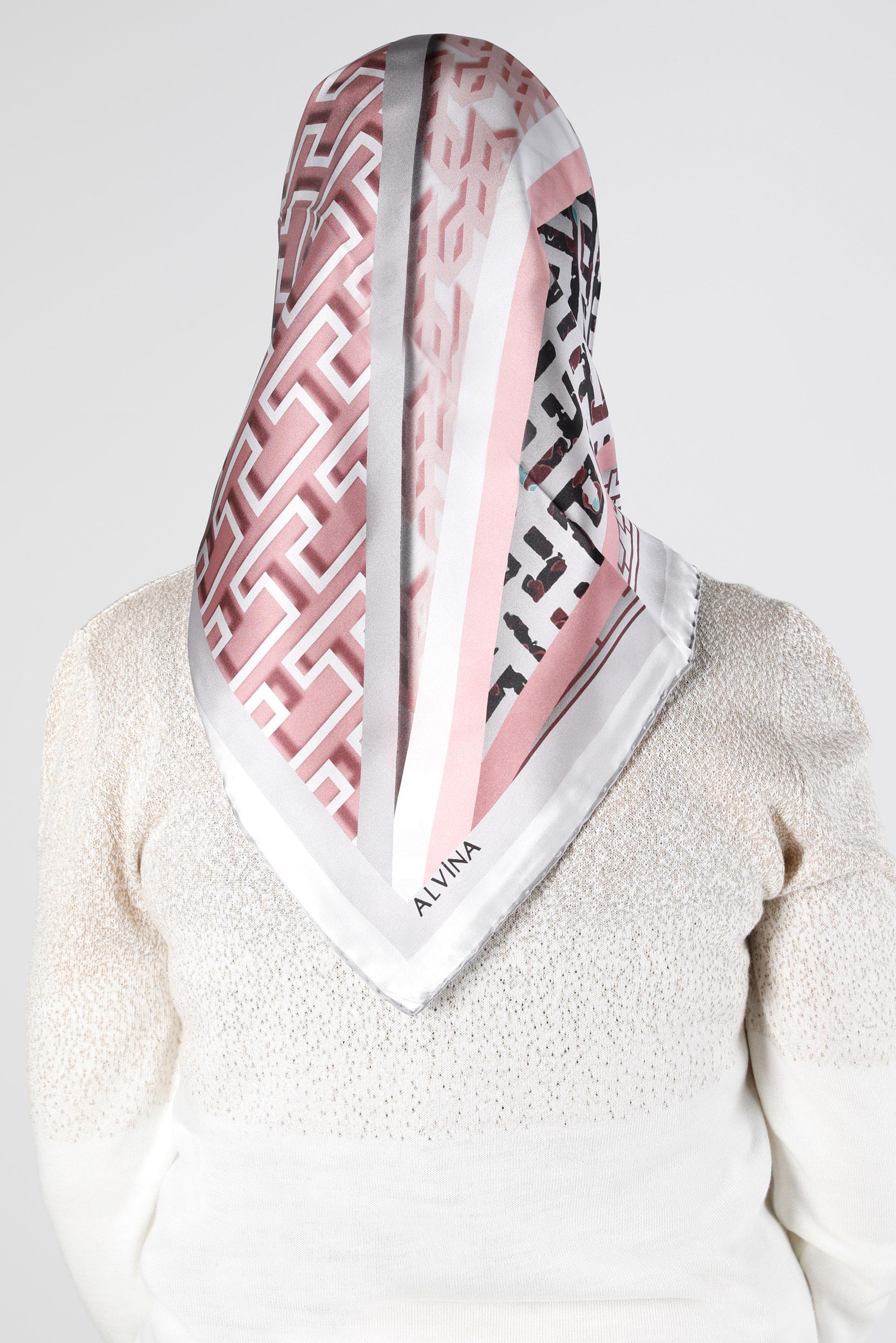 Tesettür giyim GÜMÜŞ ALVİNA SURA İPEK EŞARP 24439 