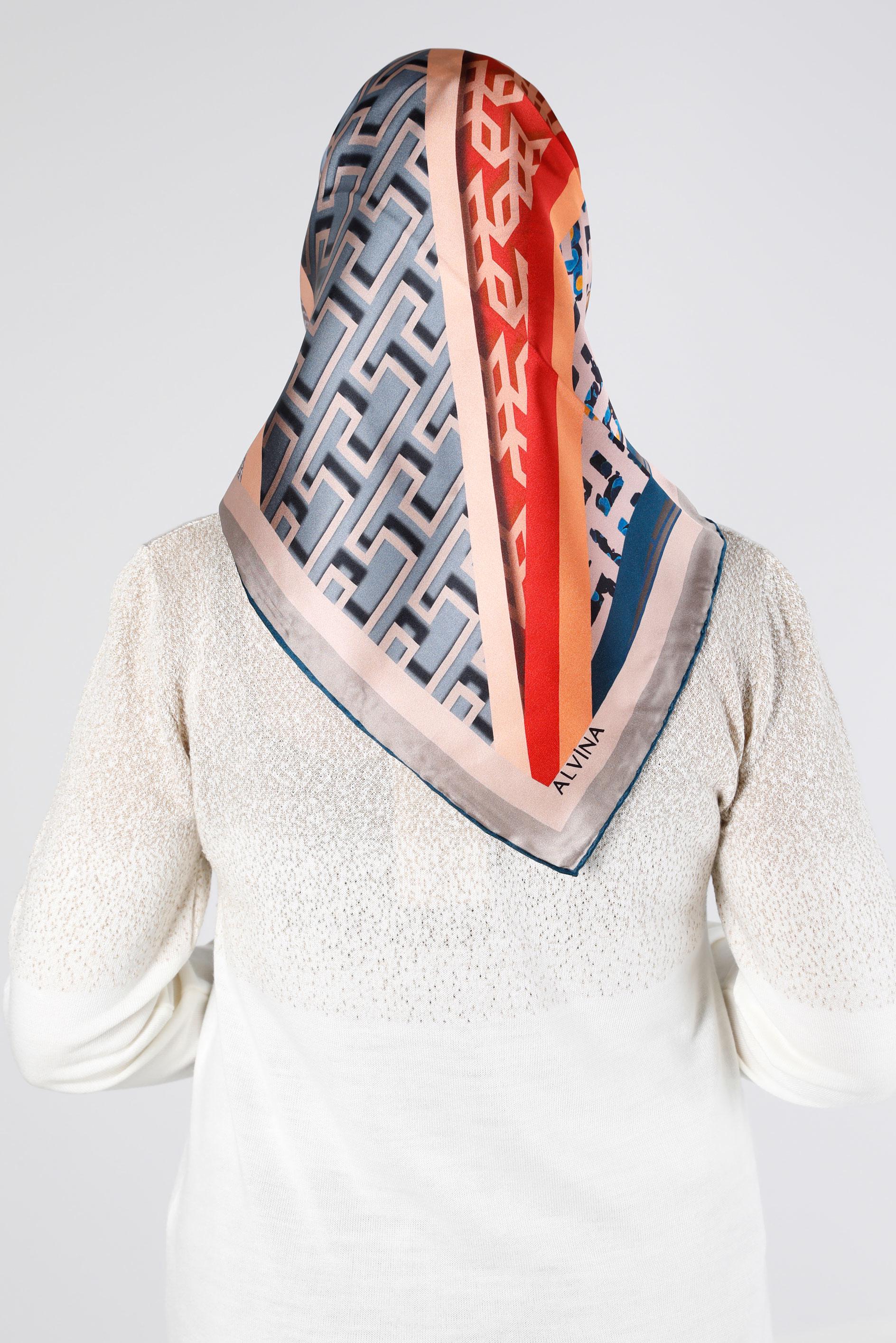 Tesettür giyim TURUNCU ALVİNA SURA İPEK EŞARP 24439 