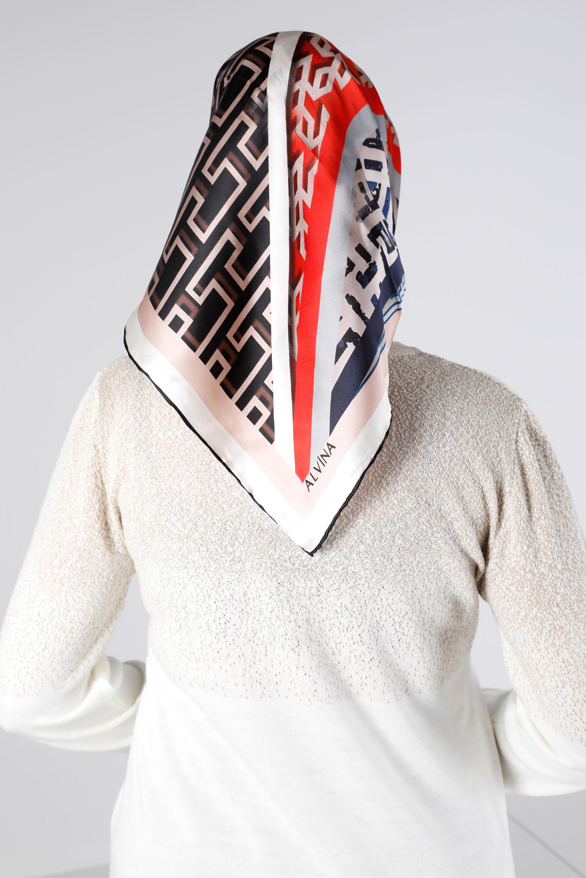 Tesettür giyim LACİVERT ALVİNA SURA İPEK EŞARP 24439 