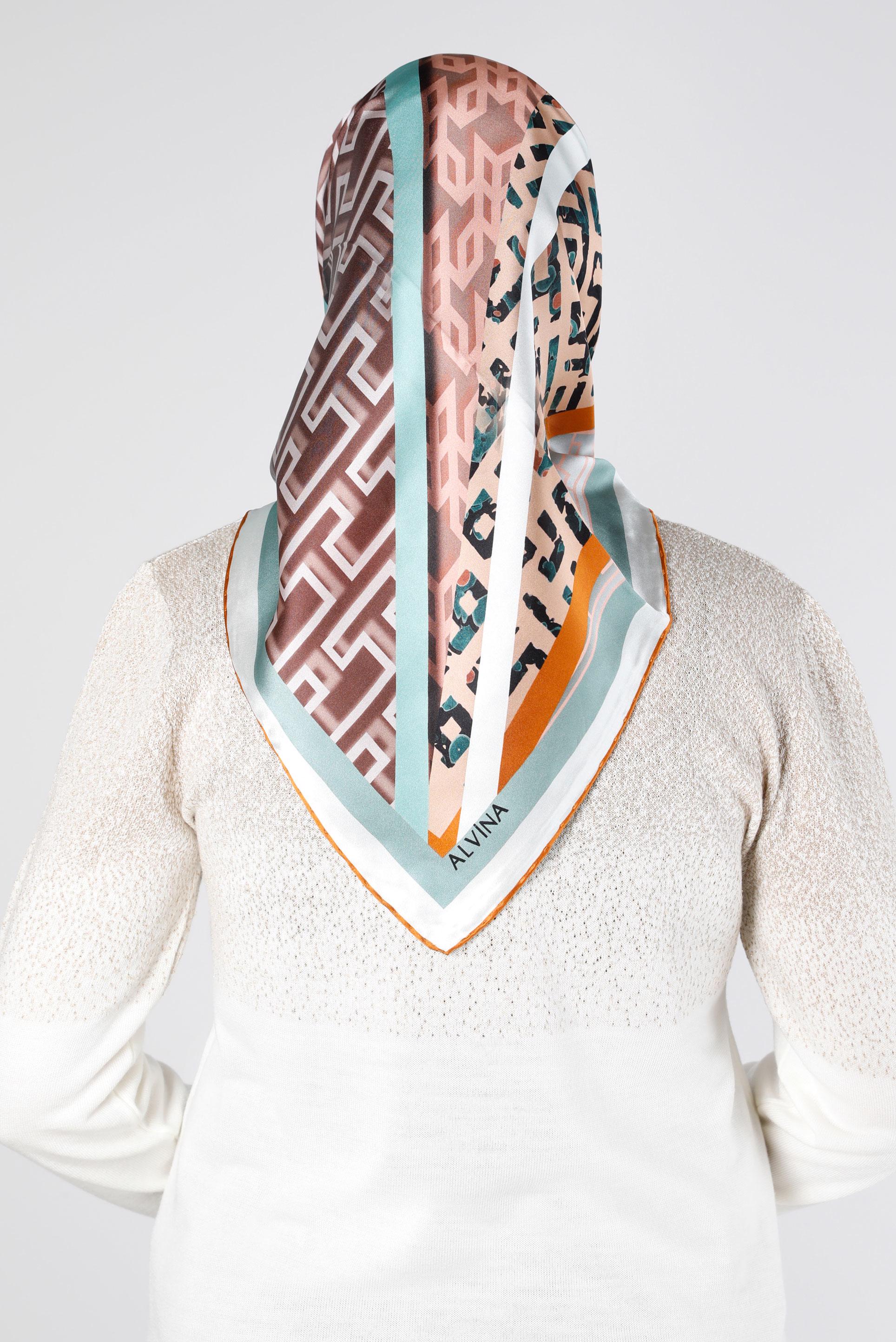 Tesettür giyim MAVİ ALVİNA SURA İPEK EŞARP 24439 