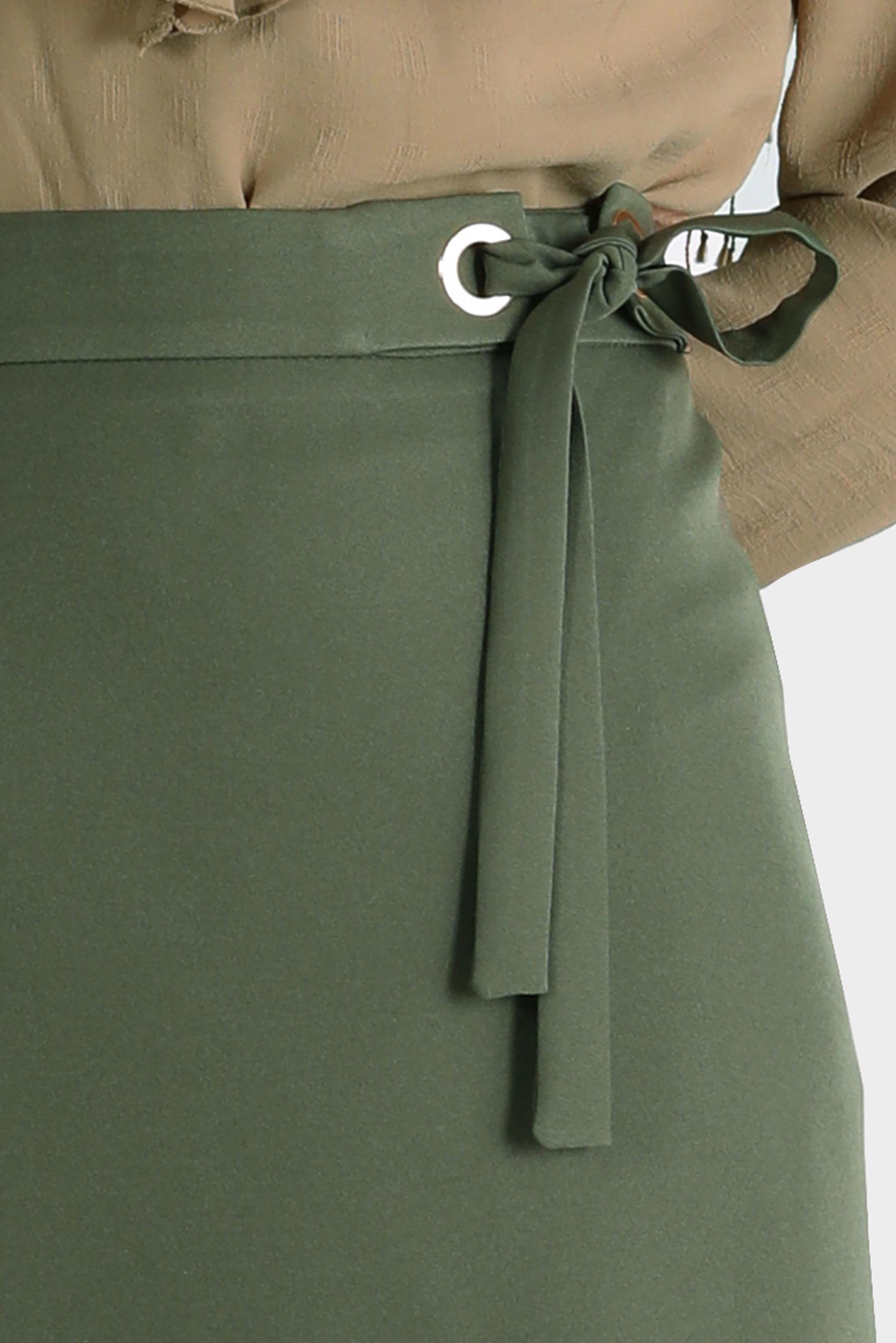 Hijab clothing KHAKI TIE DETAIL SKIRT 60250 