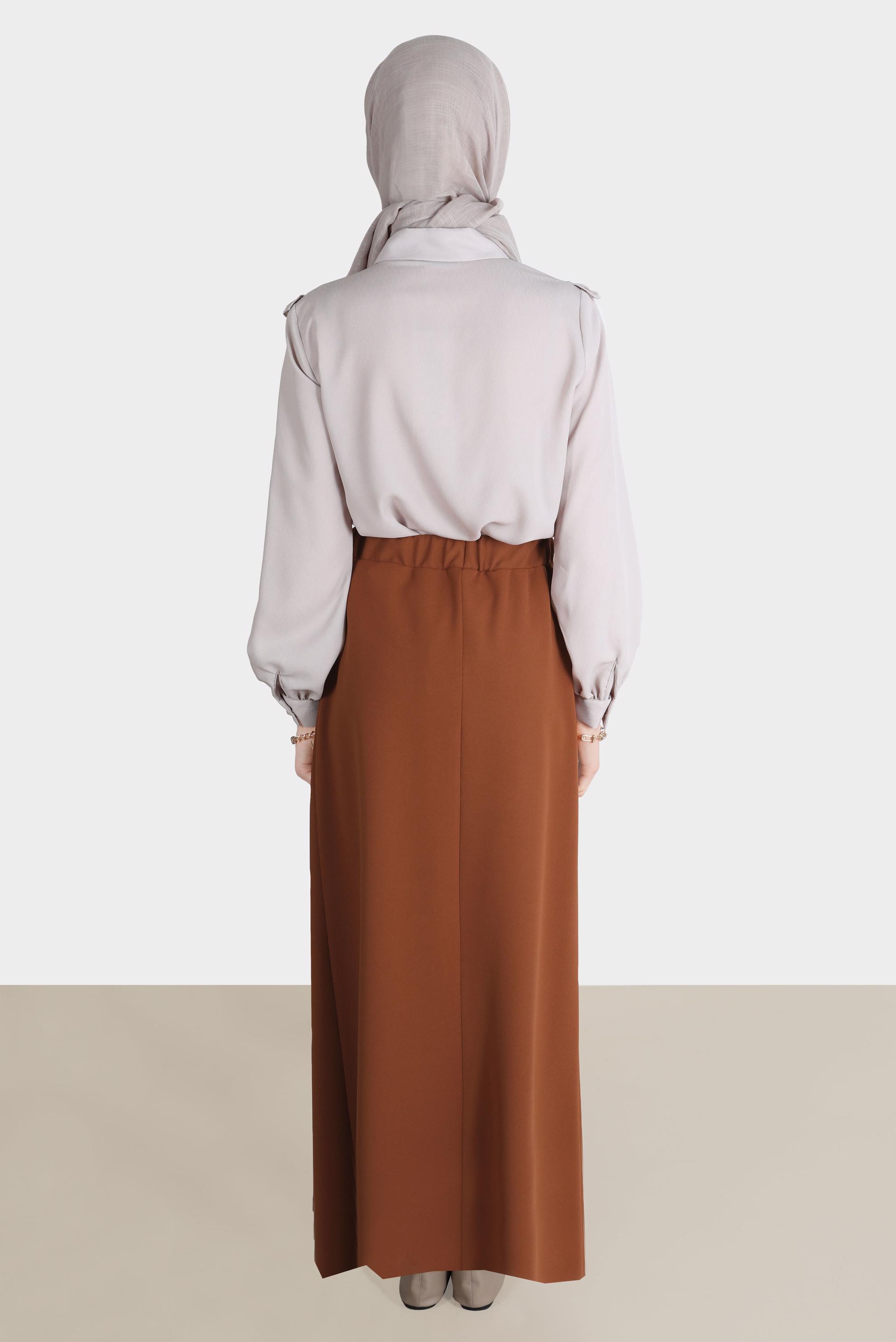 Tesettür giyim TABA KLASİK ETEK 60251 