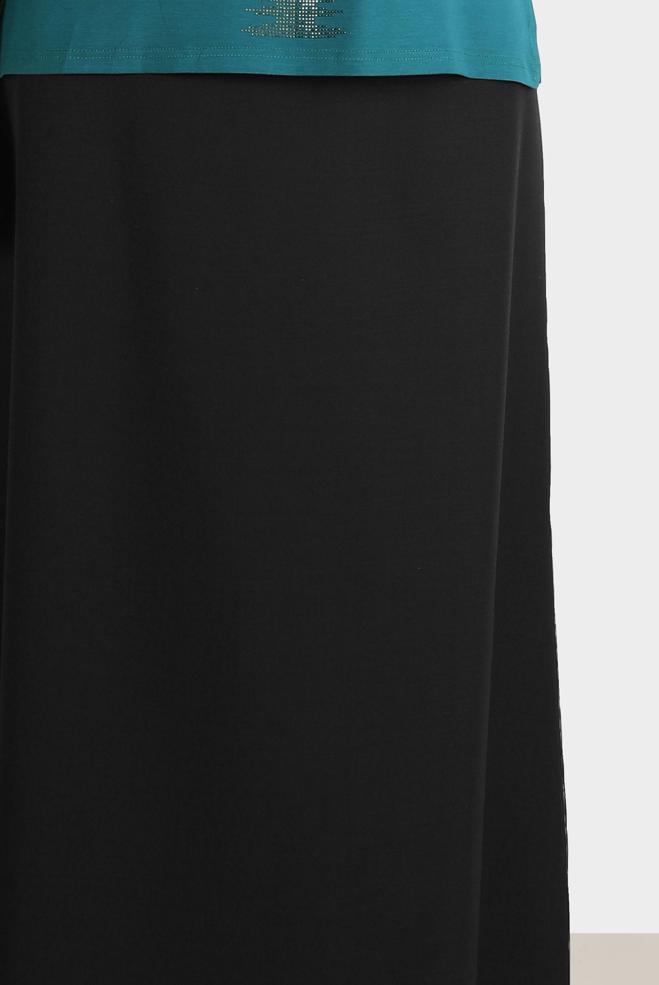 Vêtements hijab NOIR JUPE COUPE DROITE GRANDE TAILLE 60252 - ALVİNA