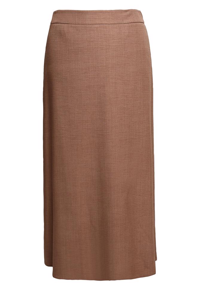 Tesettür giyim KAHVE DÜZ KESİM BÜYÜK BEDEN ETEK 60252 - ALVİNA