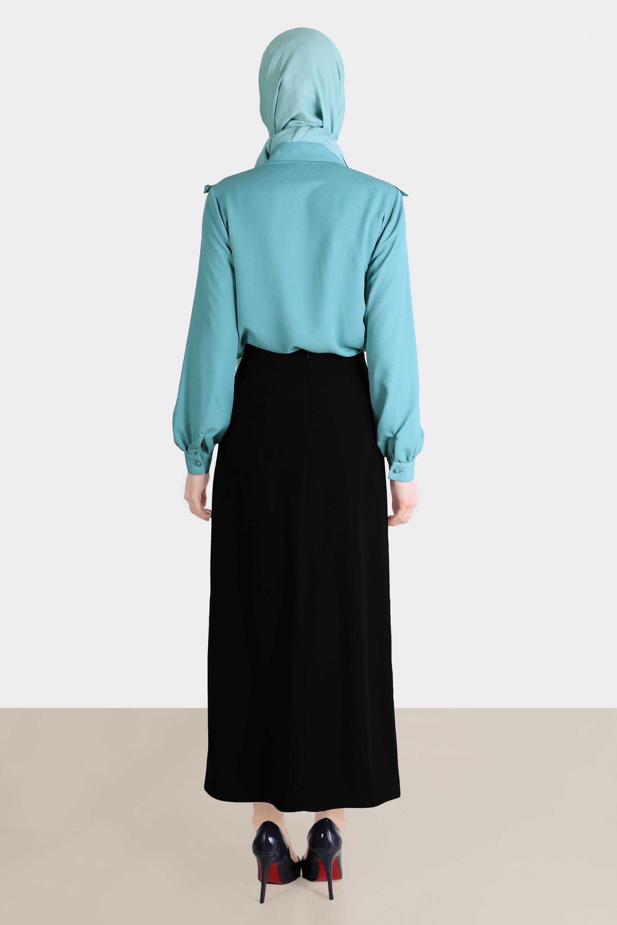 Hijab clothing BLACK CHAIN DETAIL SKIRT 60254 