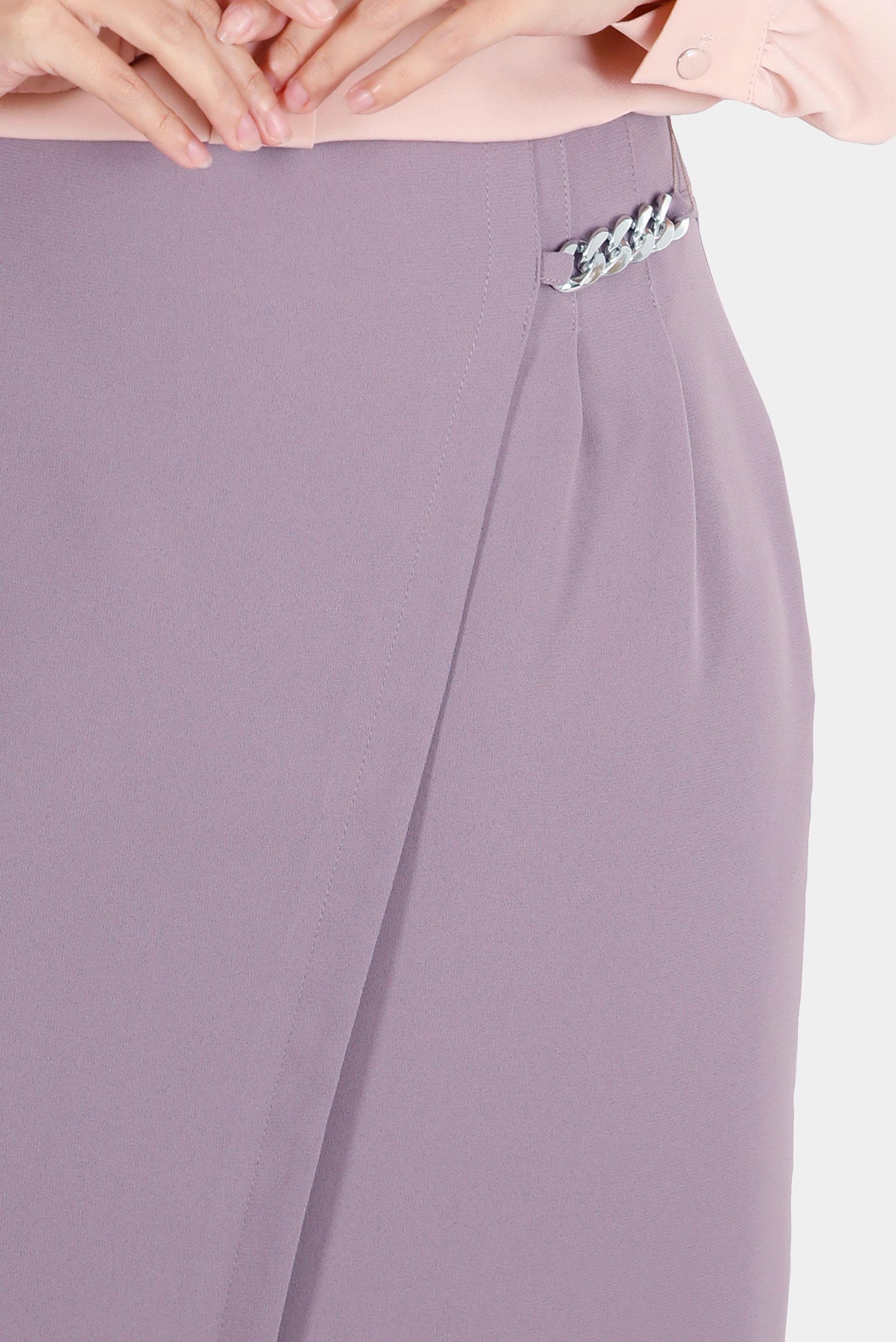 Tesettür giyim PEMBE ZİNCİR DETAYLI ETEK 60254 