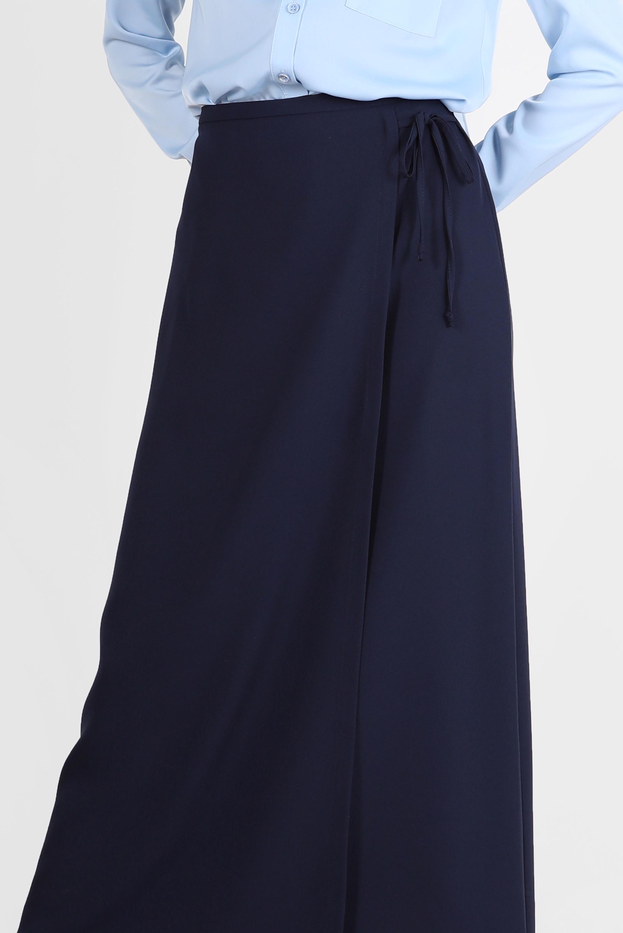 Tesettür giyim LACİVERT YANDAN BAĞLAMA DETAYLI ETEK 60255 