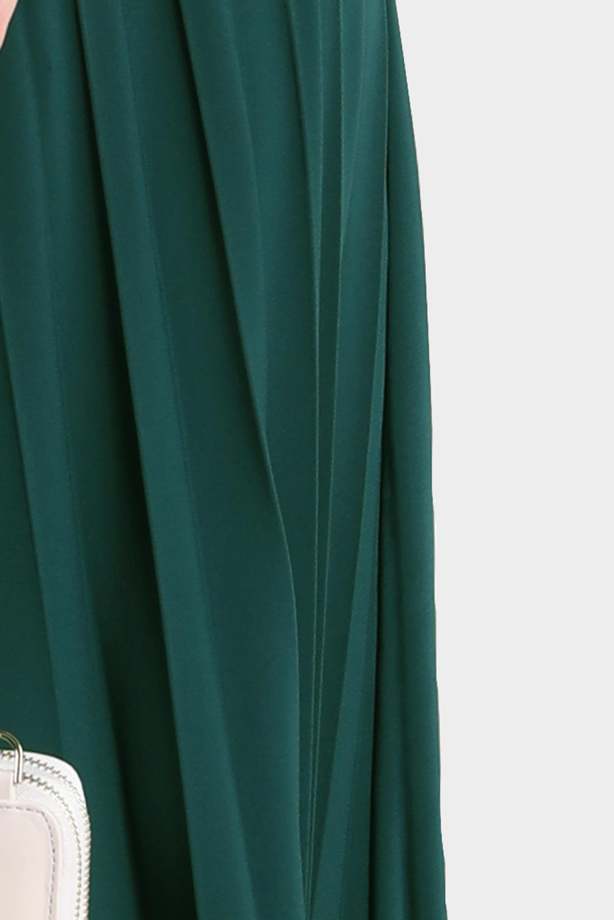 Tesettür giyim YEŞİL BELİ LASTİKLİ PİLİSELİ ETEK 60256 