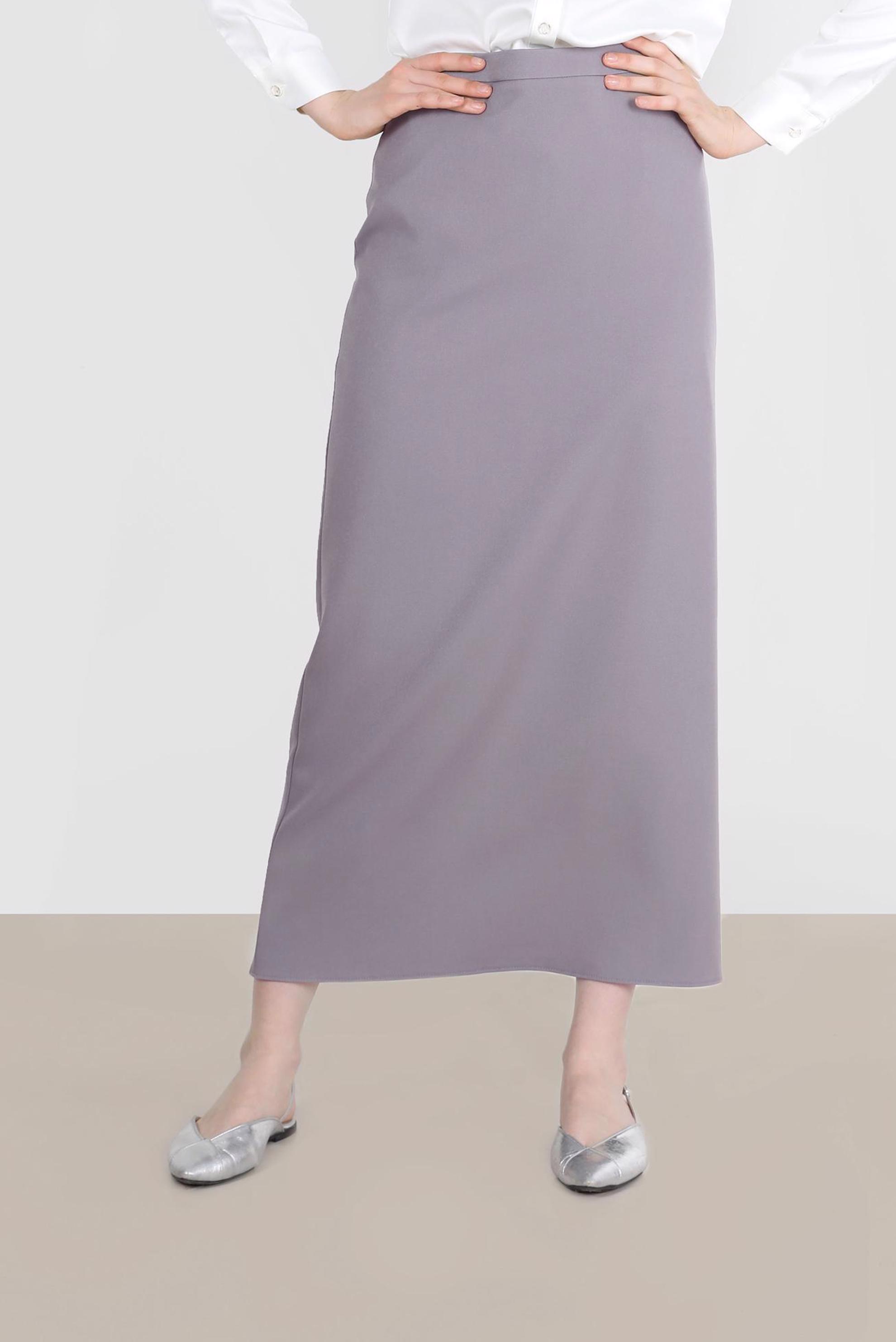 Tesettür giyim VİZON GİZLİ YIRTMAÇLI FERMUARLI ETEK 60257 