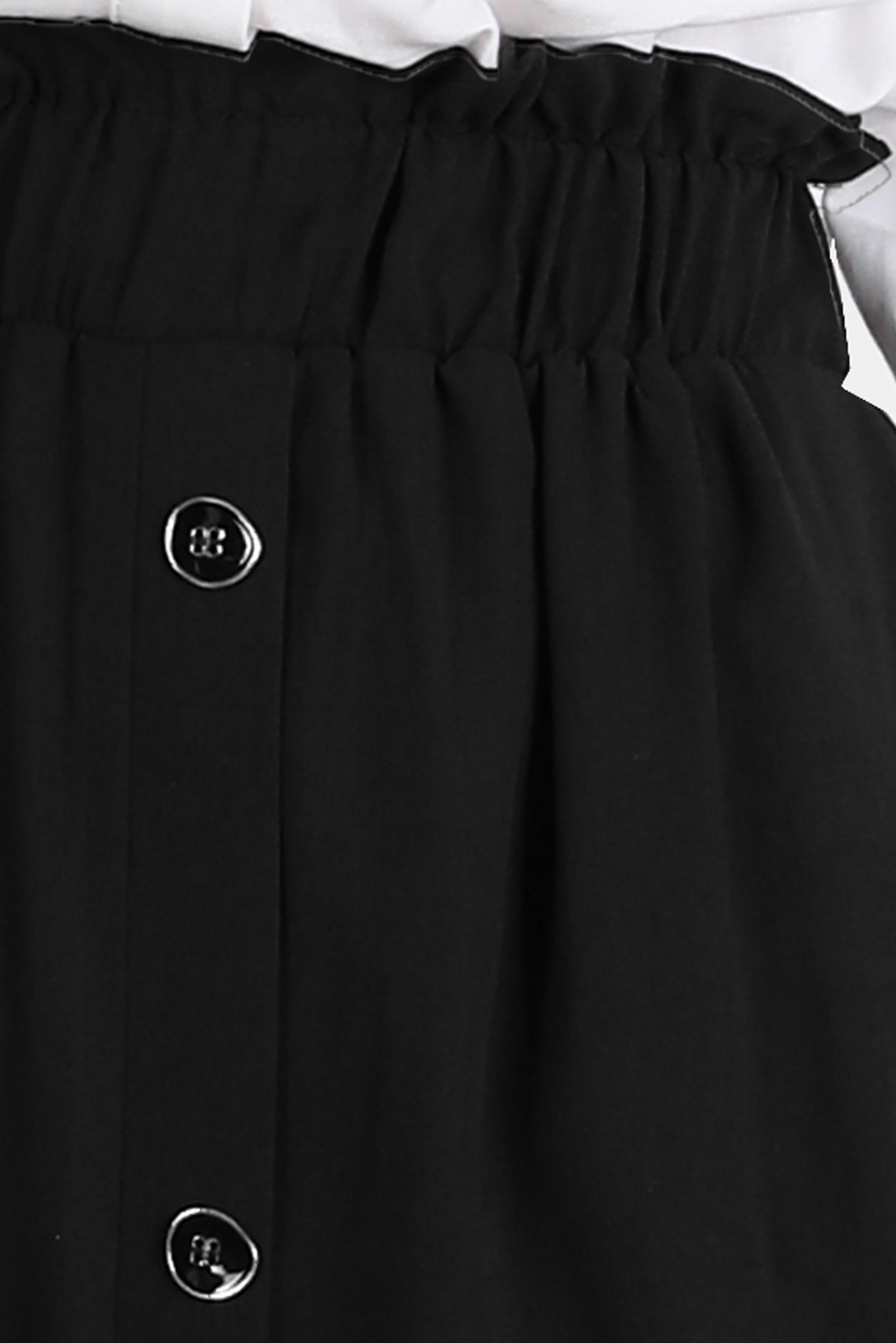 Tesettür giyim SİYAH BOYDAN DÜĞMELİ AEROBİN ETEK 60258 