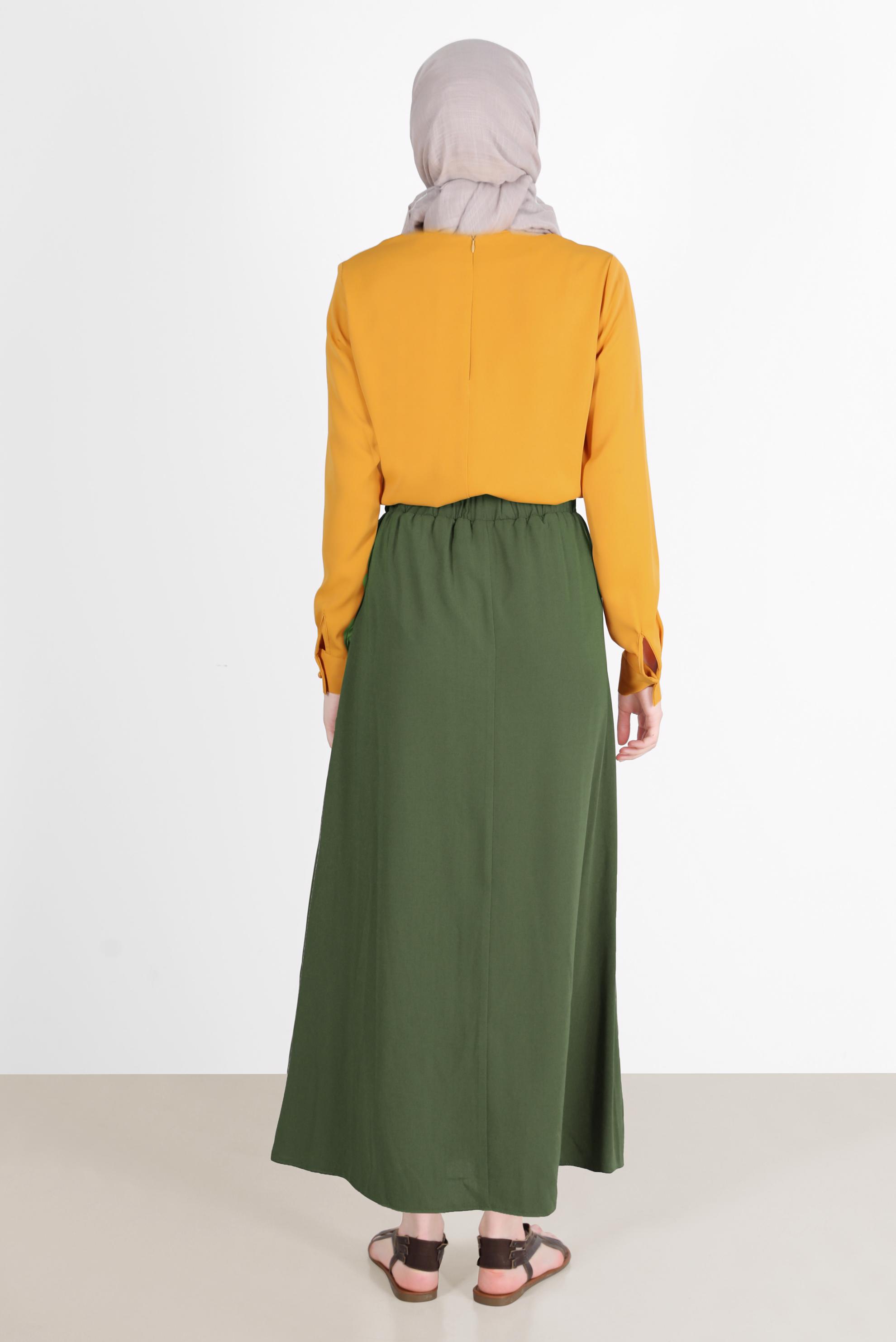 Hijab clothing KHAKI BUTTONED AEROBINE SKIRT 60258 