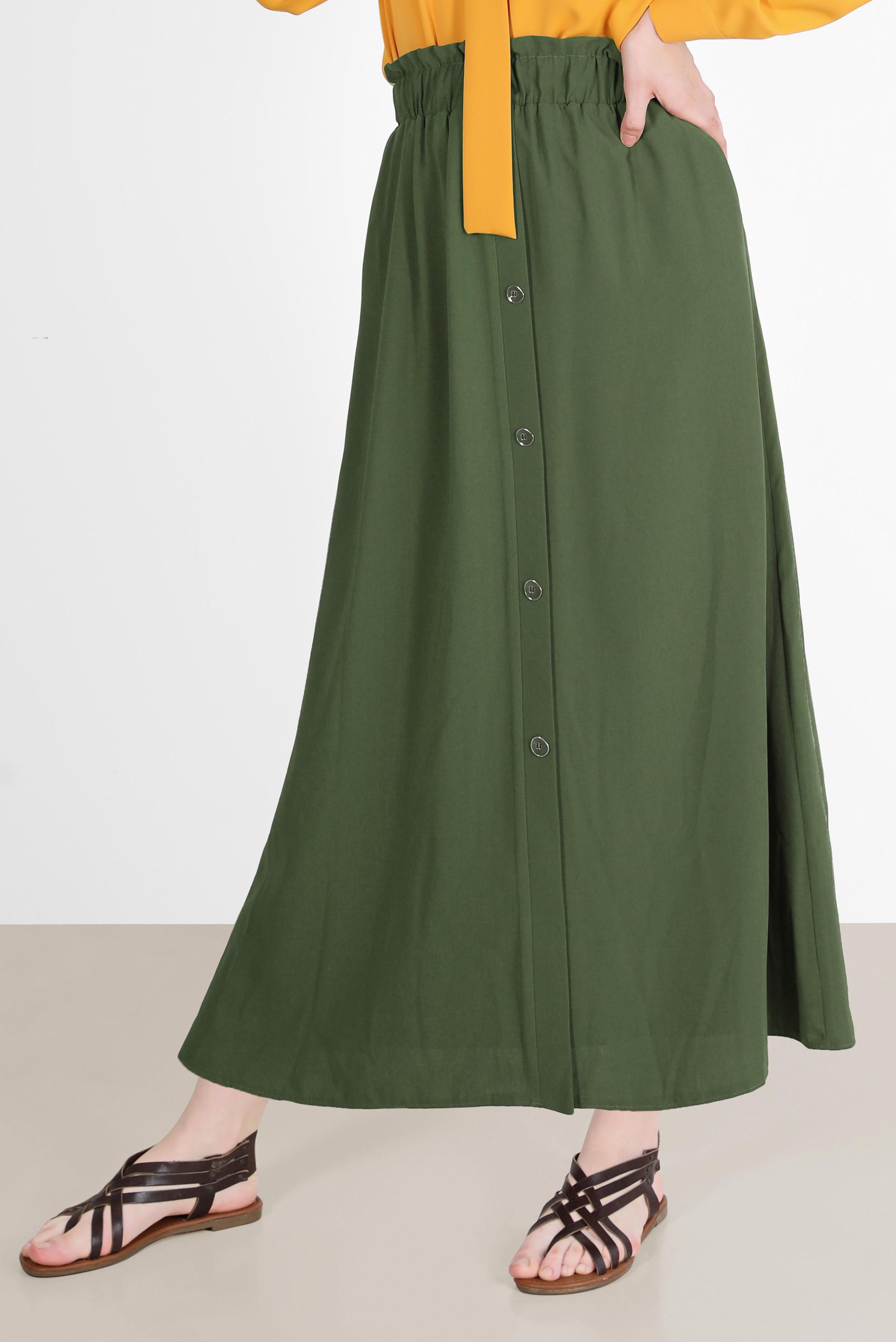 Hijab clothing KHAKI BUTTONED AEROBINE SKIRT 60258 