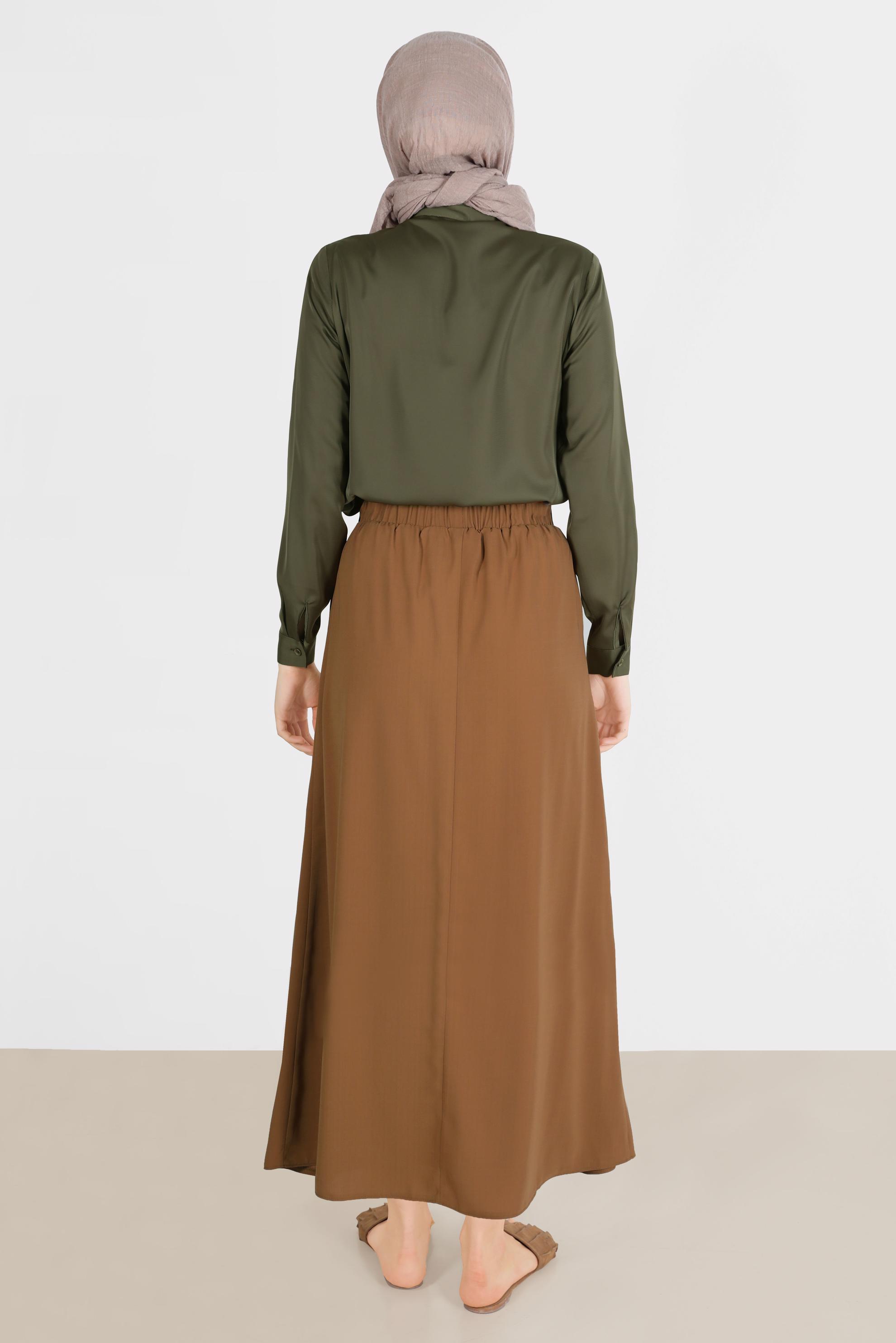 Hijab clothing YELLOW BUTTONED AEROBINE SKIRT 60258 