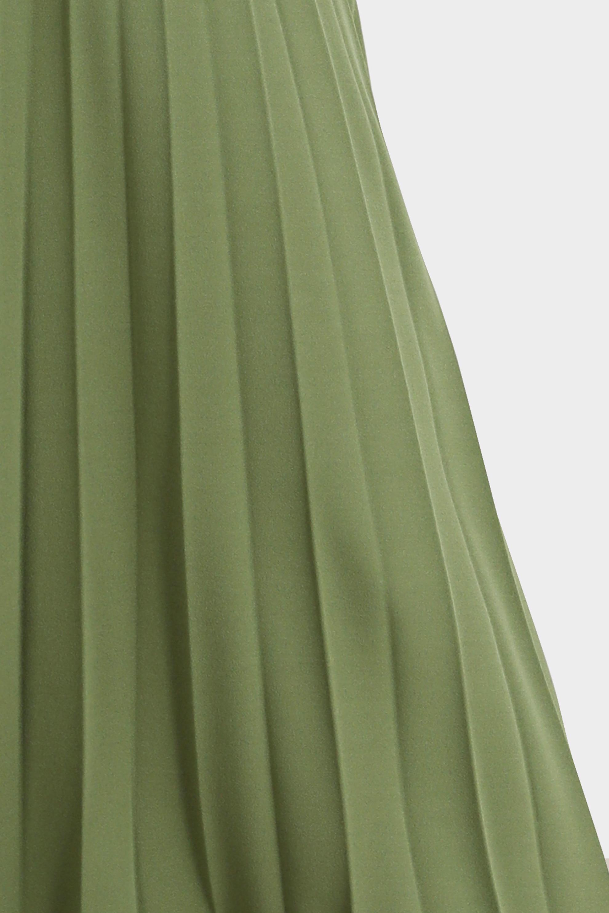 Tesettür giyim YEŞİL BELİ LASTİKLİ PİLİSELİ ETEK 60261 