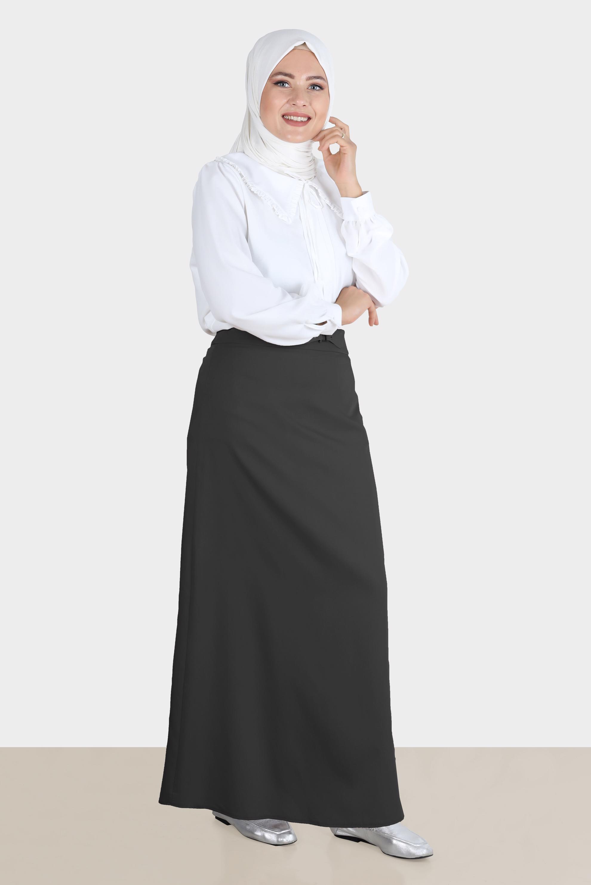 Hijab clothing BLACK CLASP DETAIL SKIRT 60264 