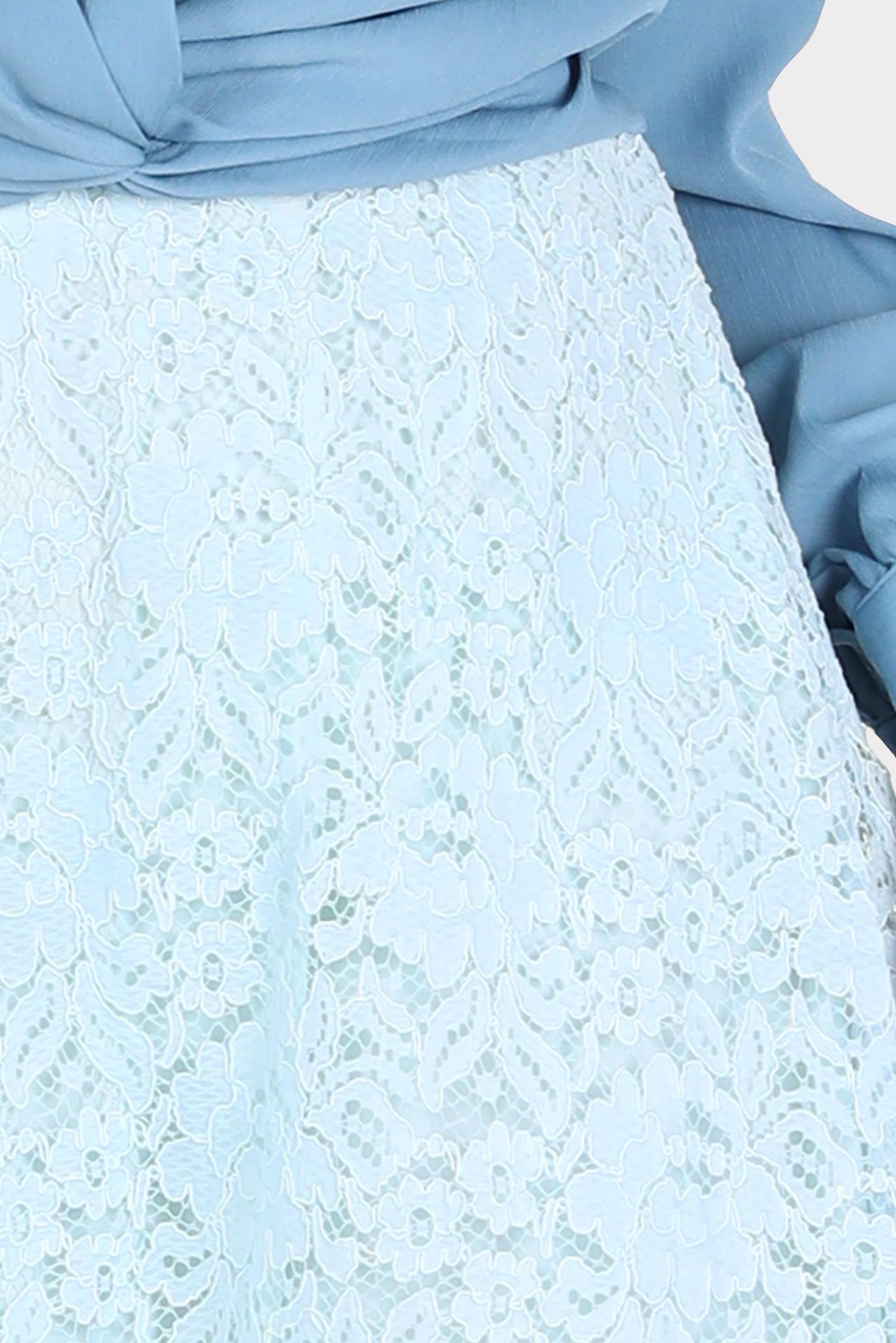 Tesettür giyim MAVİ DANTEL ETEK 60267-1 