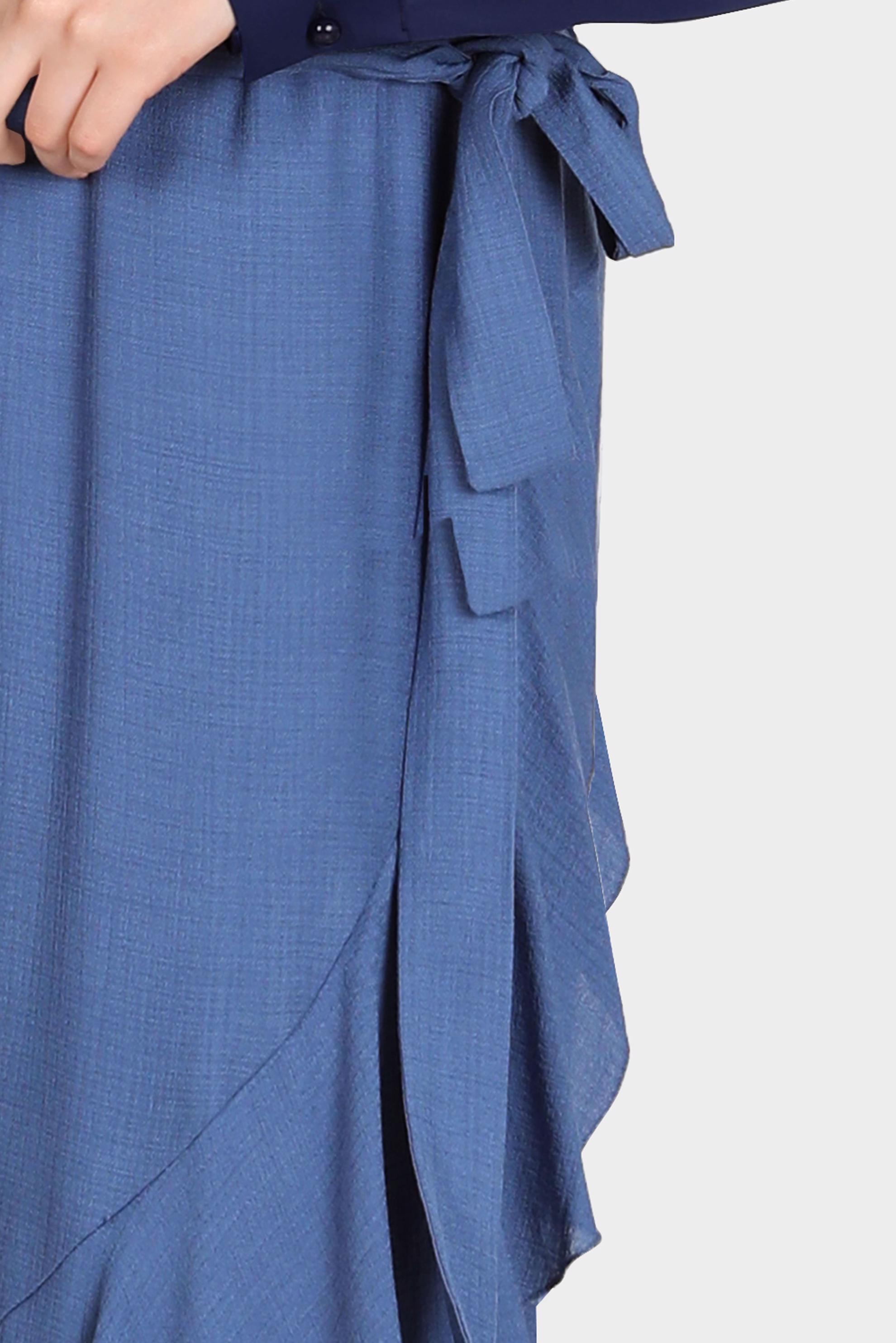 Tesettür giyim LACİVERT VOLANLI ETEK 60268 