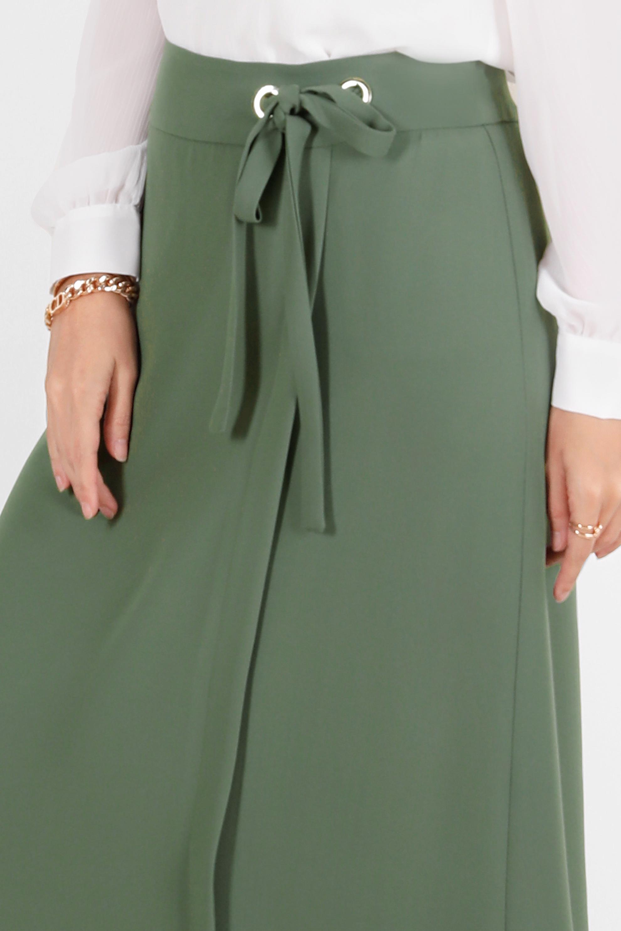 Hijab clothing KHAKI TIE DETAIL SKIRT 60276 