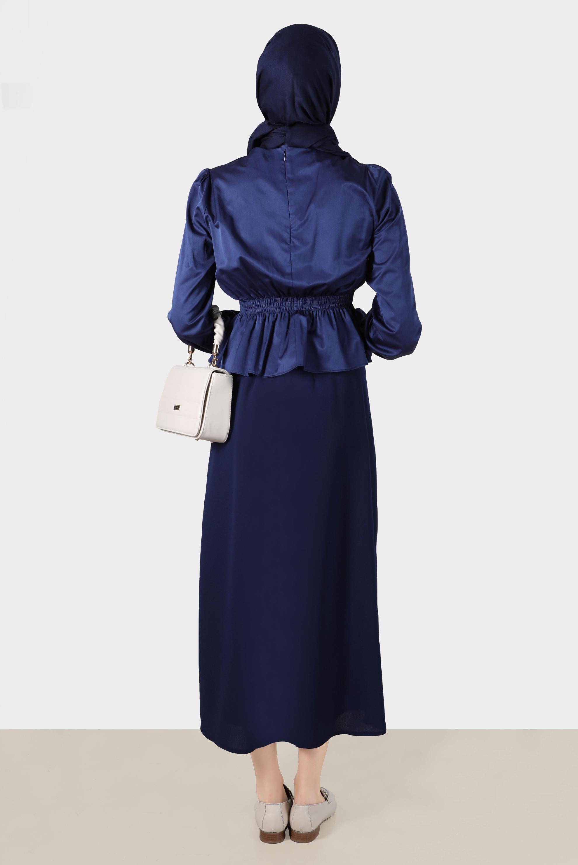 Hijab clothing NAVY BLUE TIE DETAIL SKIRT 60276 