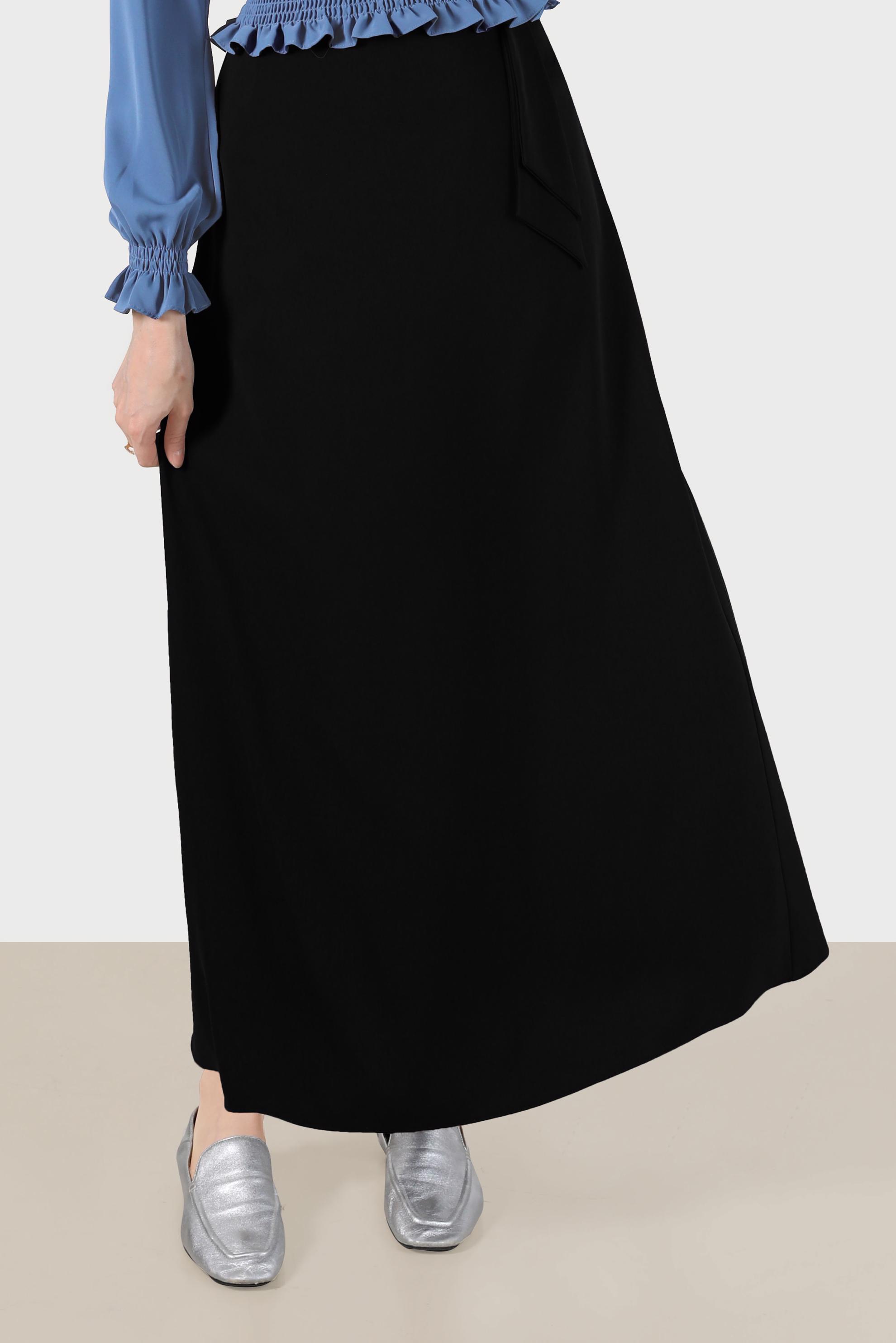 Tesettür giyim SİYAH A KESİM ETEK 60278 