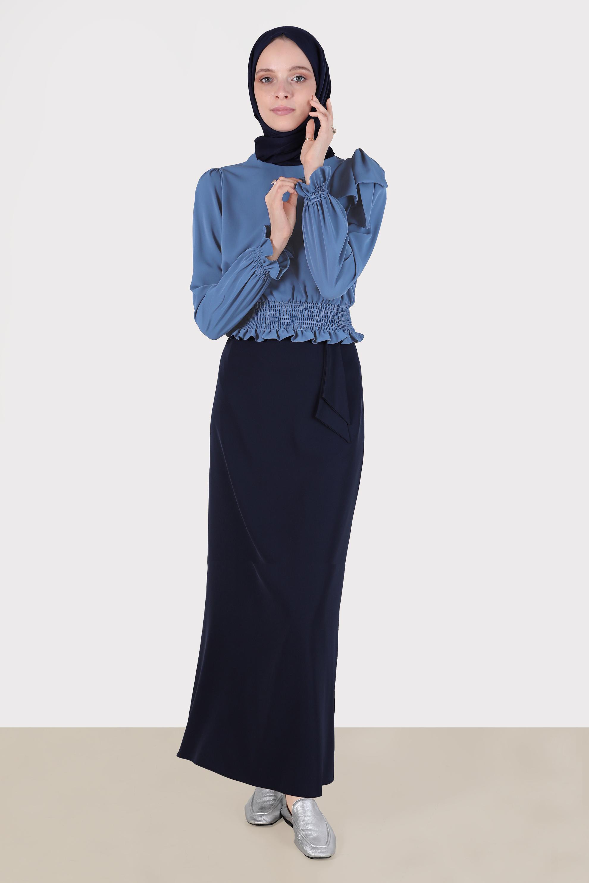 Tesettür giyim LACİVERT A KESİM ETEK 60278 
