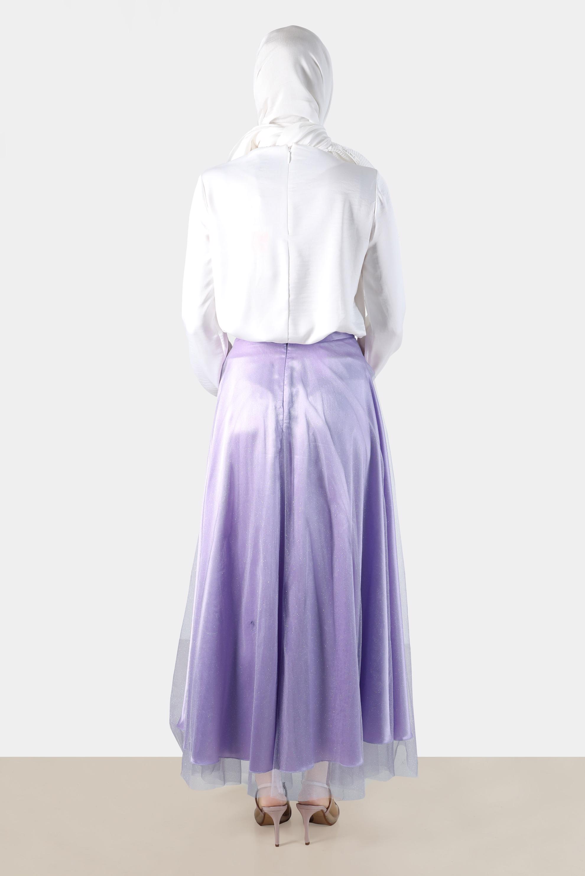 Hijab clothing PURPLE SHINY TULLE SKIRT 60279 
