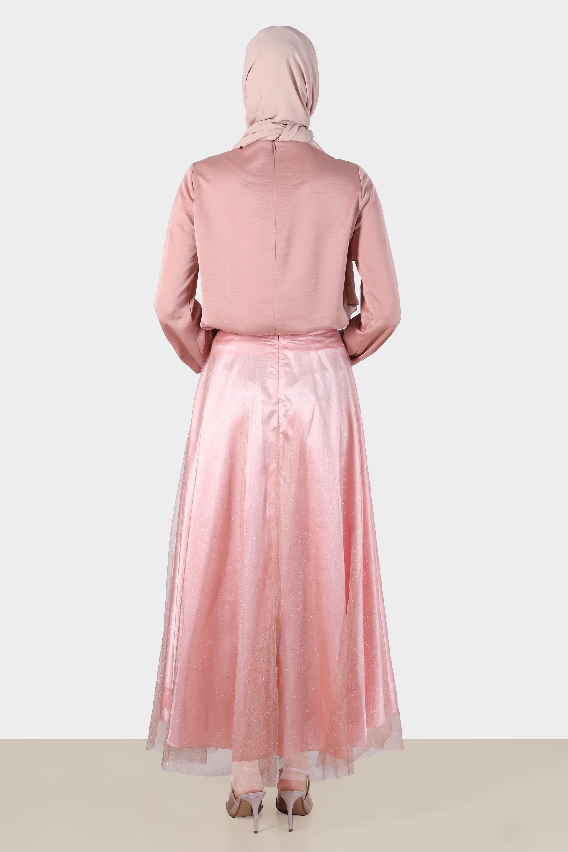 Hijab clothing POWDER SHINY TULLE SKIRT 60279 