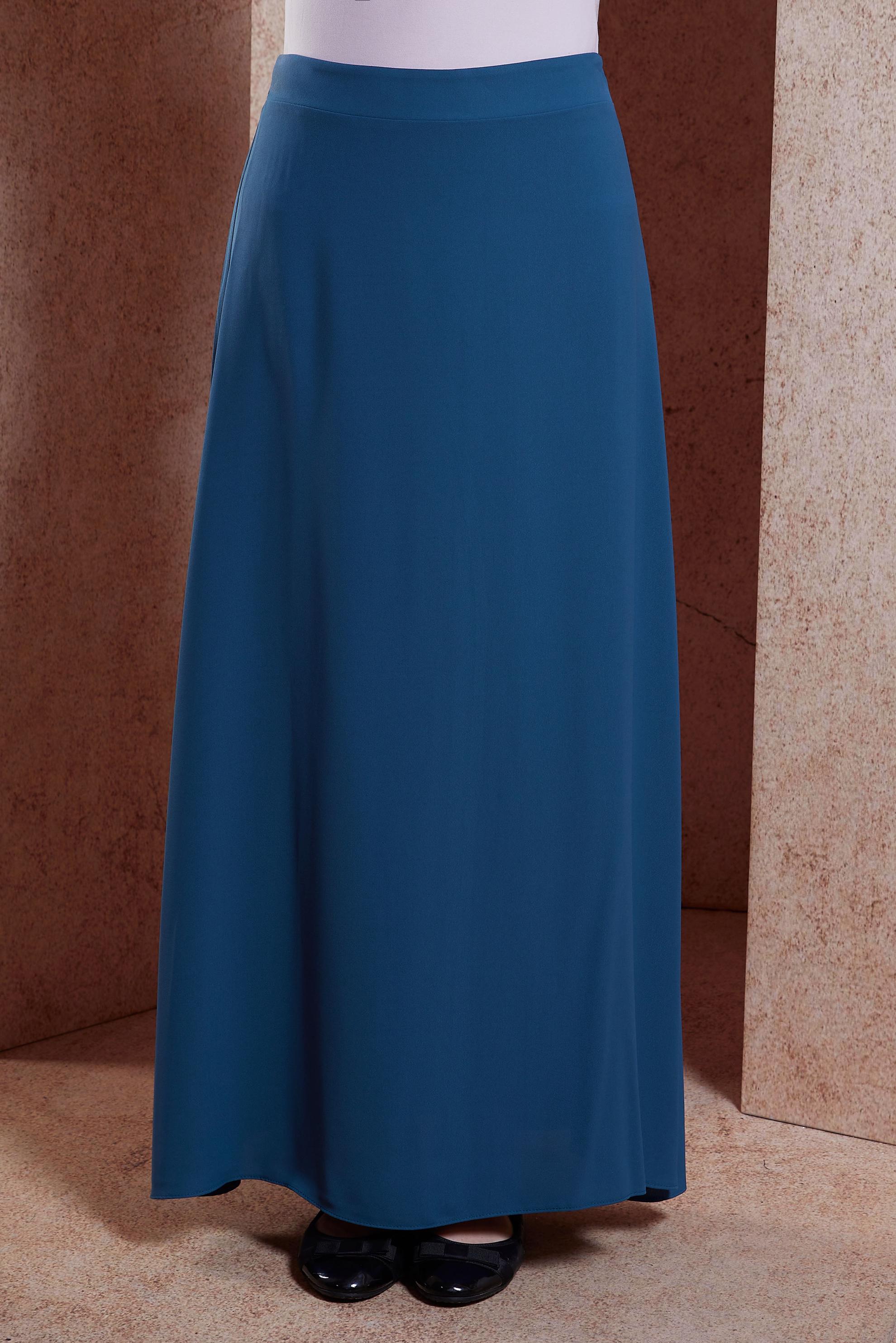 Tesettür giyim LACİVERT BELİ LASTİKLİ UZUN ETEK 60280