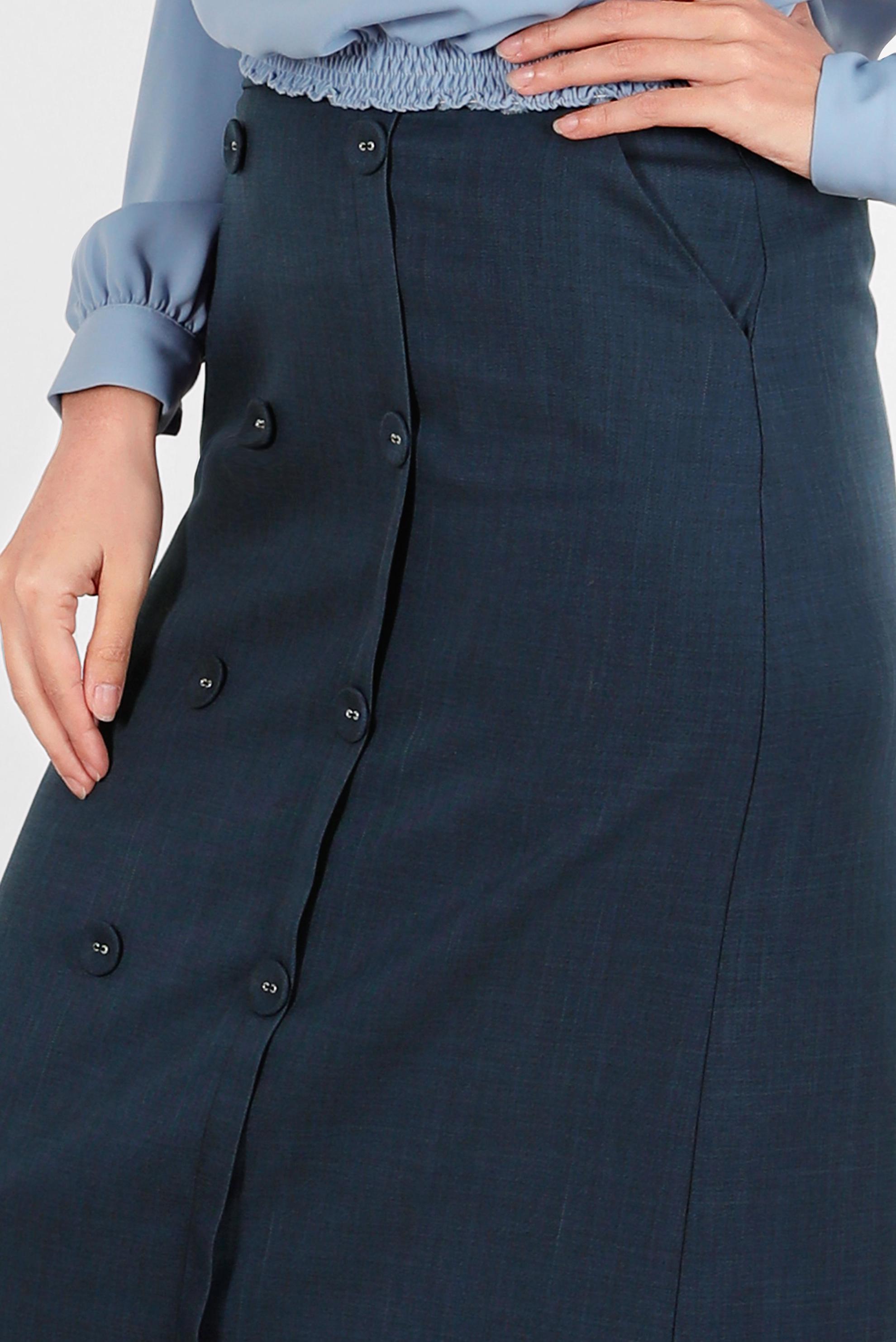 Hijab clothing NAVY BLUE BUTTON DETAIL SKIRT 60290 