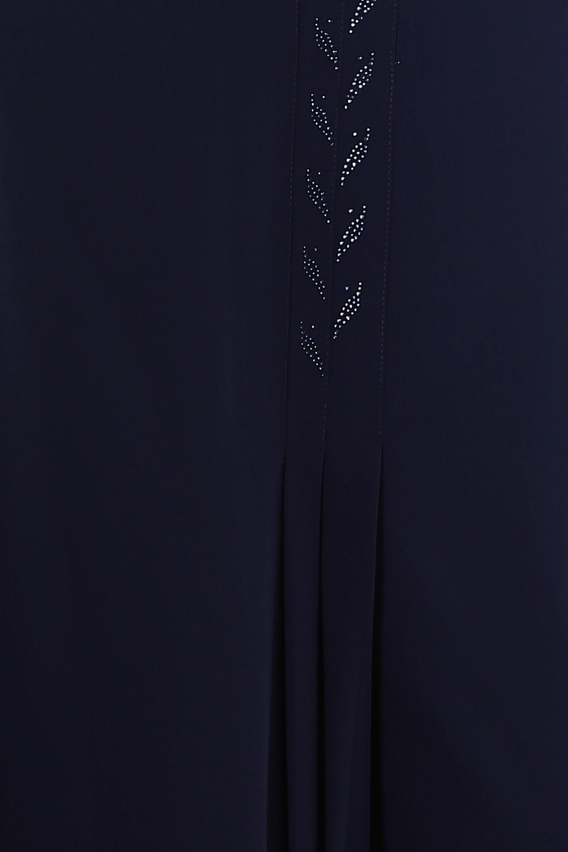 Vêtements hijab BLEU MARINE JUPE À DÉTAILS PLIS AVEC GEM BRODÉ 60292