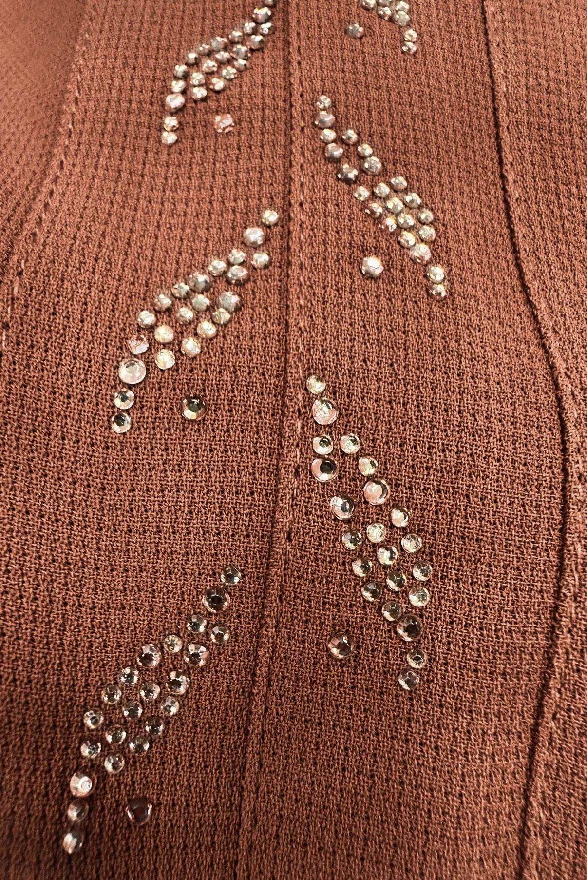 Vêtements hijab TABA JUPE À DÉTAILS PLIS AVEC GEM BRODÉ 60292