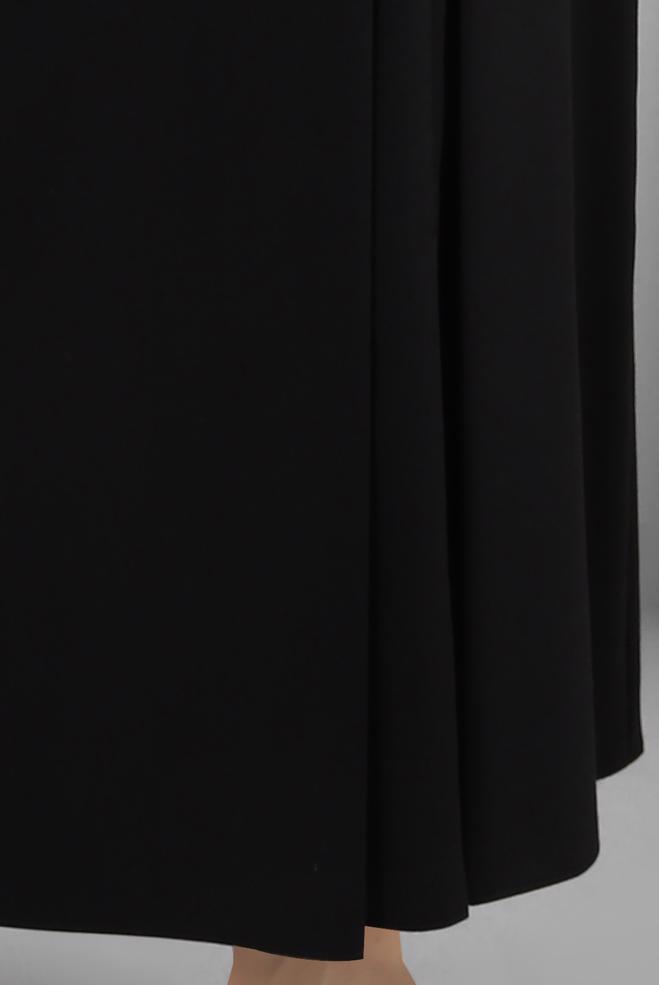 Vêtements hijab NOIR JUPE À DÉTAILS PLIS AVEC GEM BRODÉ 60293 - ALVİNA