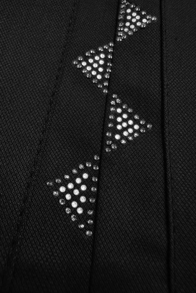 Vêtements hijab NOIR JUPE À DÉTAILS PLIS AVEC GEM BRODÉ 60293 - ALVİNA