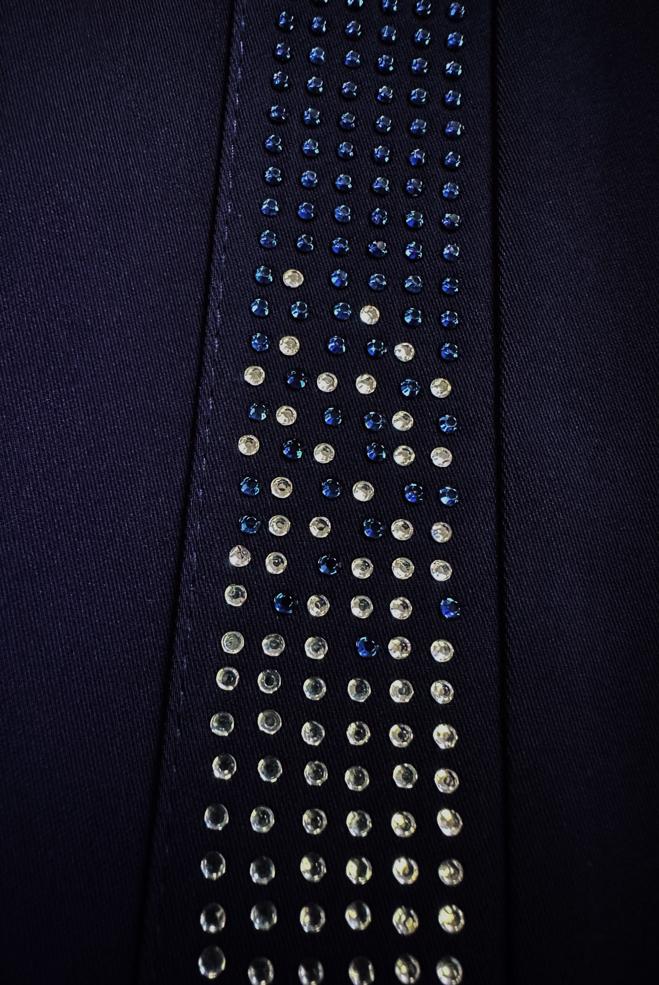 Vêtements hijab BLEU MARINE JUPE COUPE DROITE AVEC GEM BRODÉ 60294 - ALVİNA