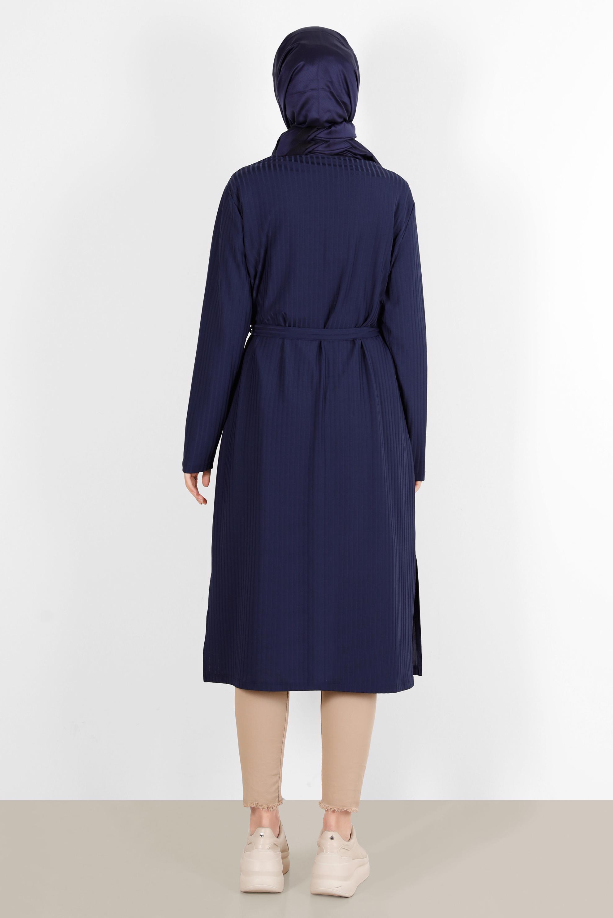 Vêtements hijab BLEU MARINE CARDIGAN AVEC CEINTURE 42883