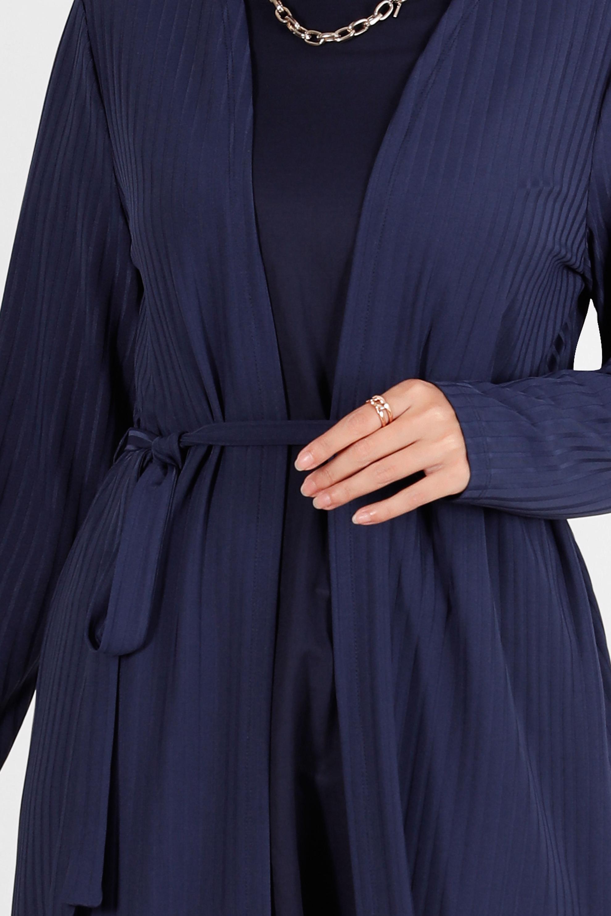 Vêtements hijab BLEU MARINE CARDIGAN AVEC CEINTURE 42883