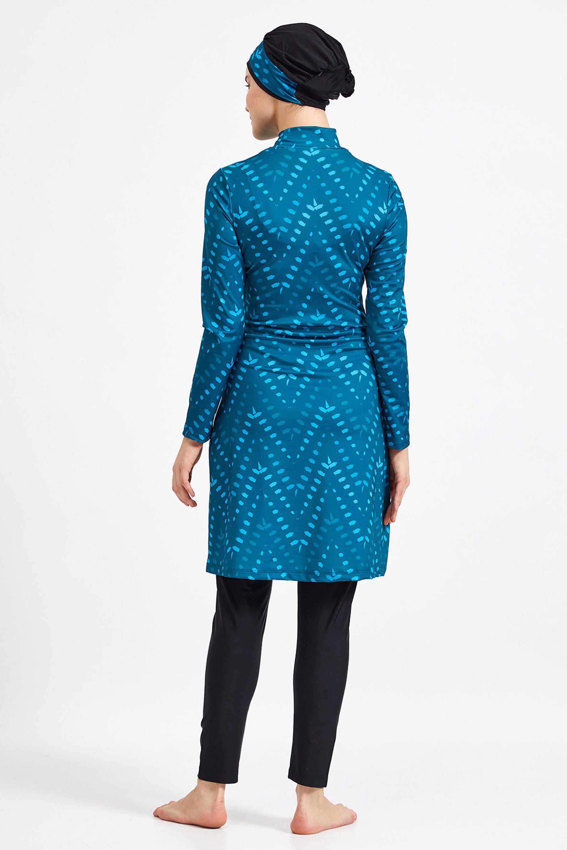 Hijab clothing BLACK PATTERNED LYCRA HIJAB SWIMSUIT 0500 