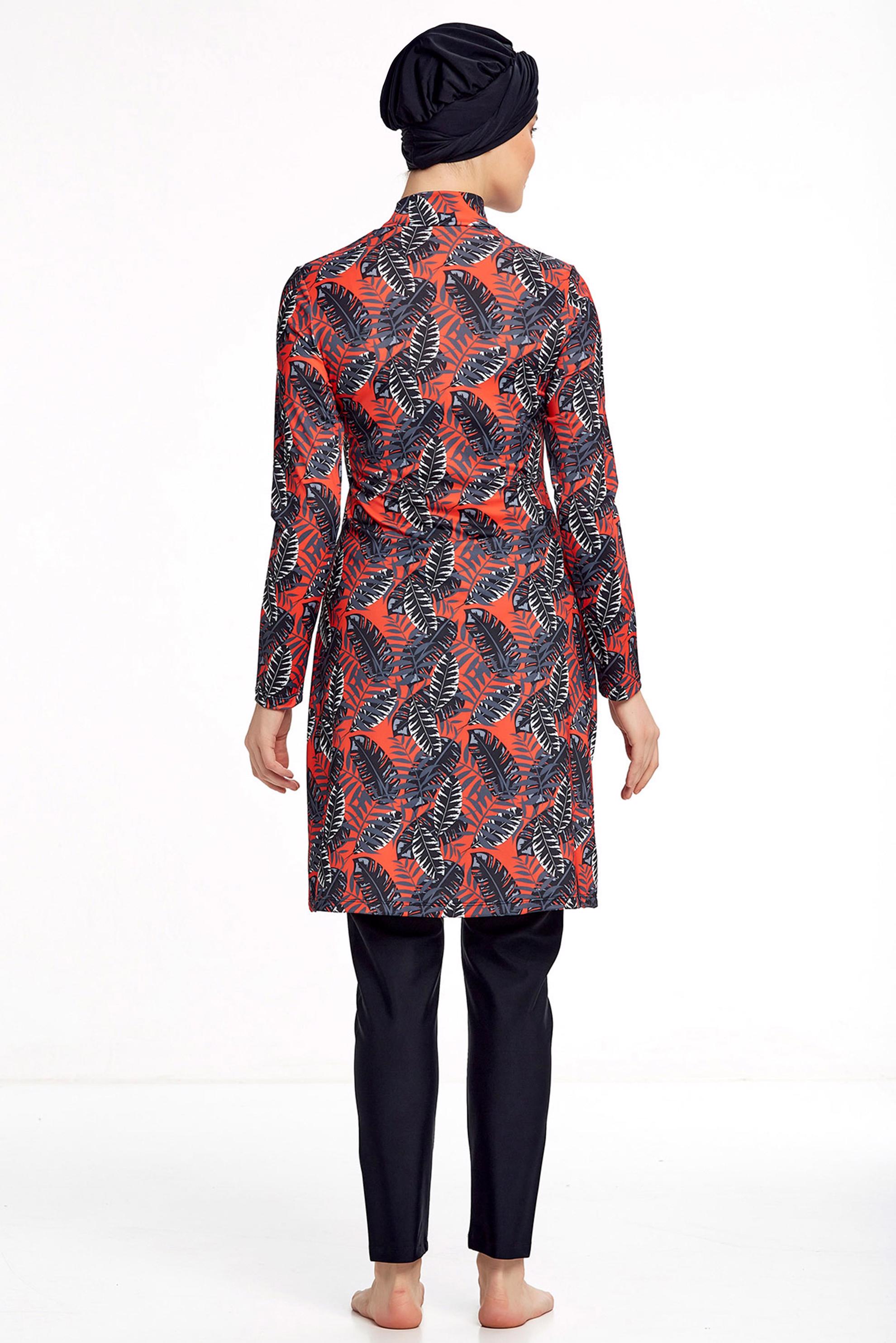 Tesettür giyim SİYAH DESENLİ LİKRALI TESETTÜR MAYO 0511 