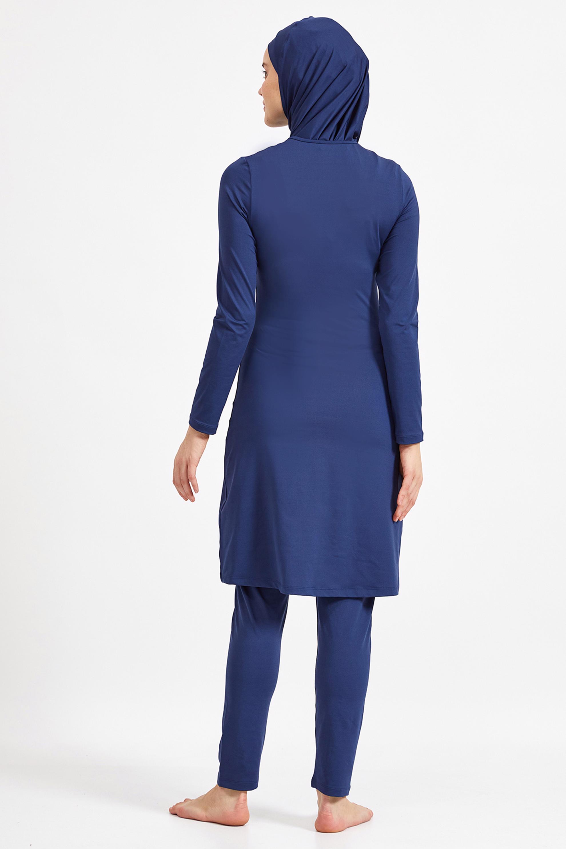 Tesettür giyim LACİVERT DESENLİ LİKRALI TESETTÜR MAYO 0514 