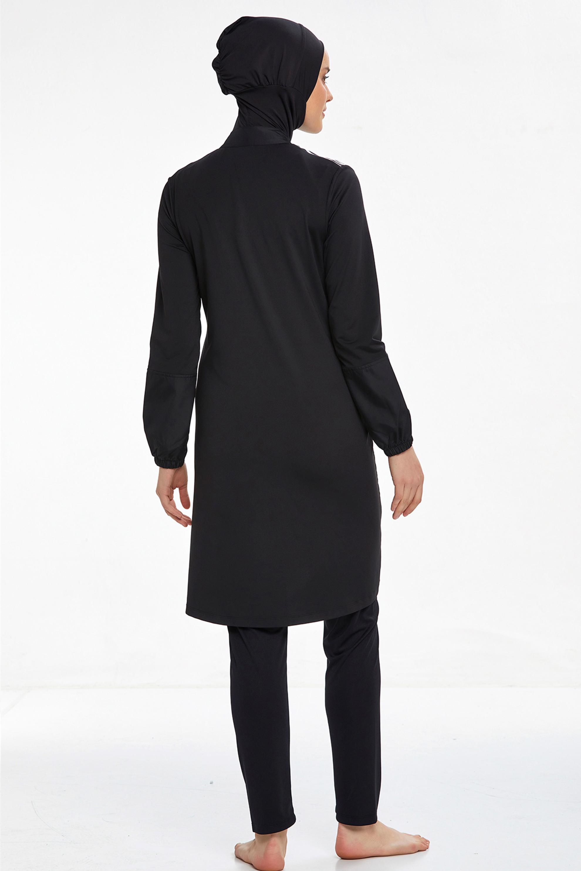 Tesettür giyim SİYAH ZEBRA DESENLİ LİKRALI TESETTÜR MAYO 0522 