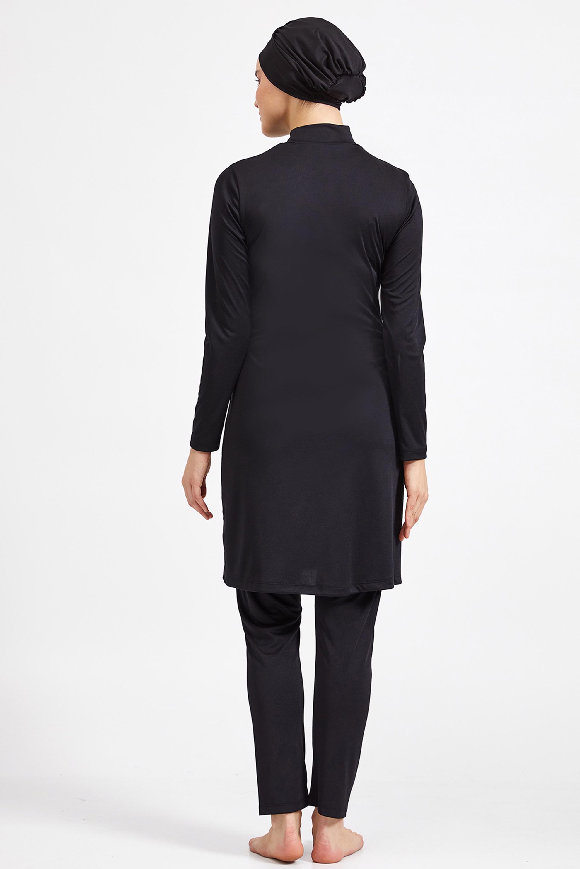 Hijab clothing GREY EMBROIDERED LYCRA HIJAB SWIMSUIT 0920 