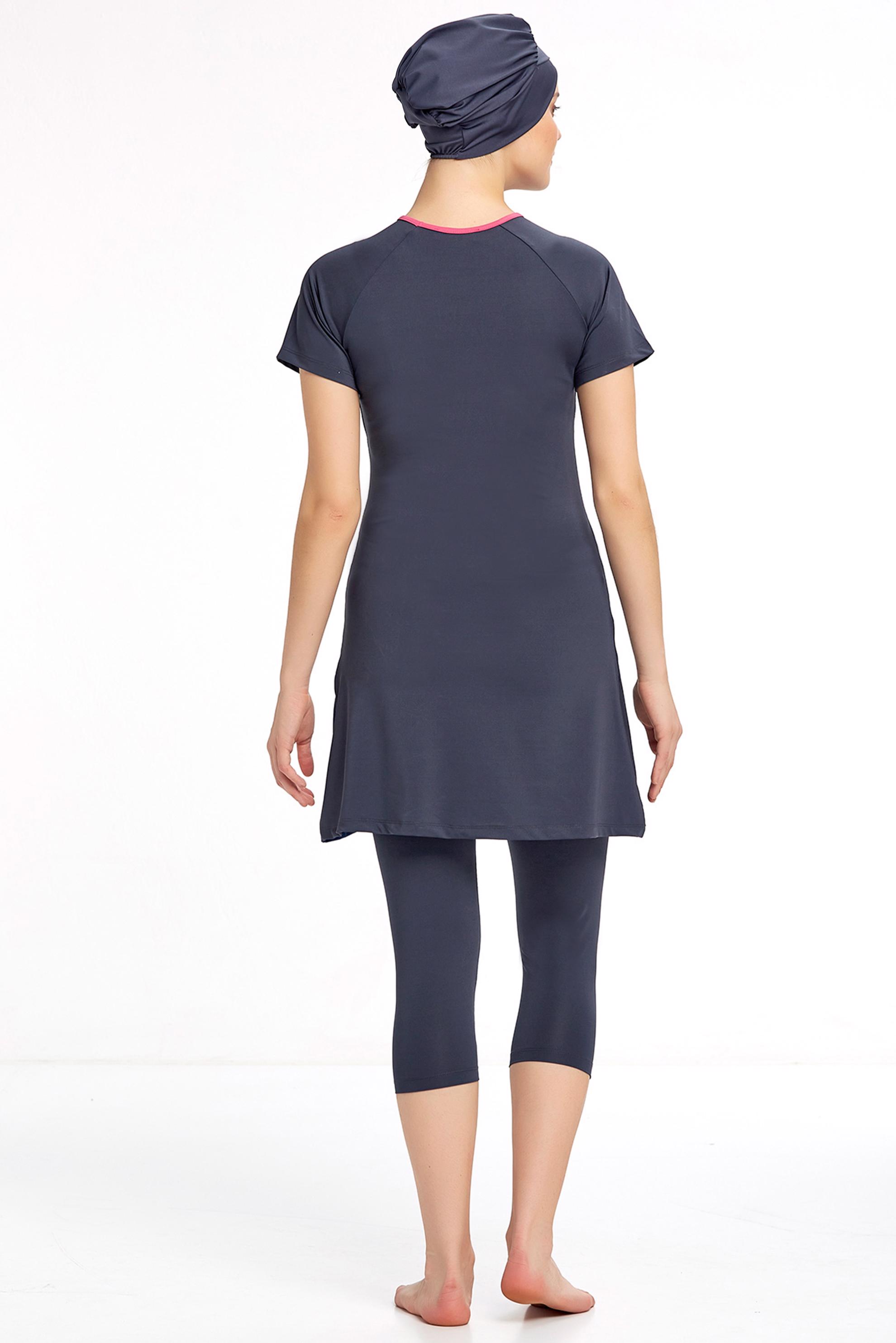 Tesettür giyim GRİ DESENLİ HAVUZ MAYO 0952 