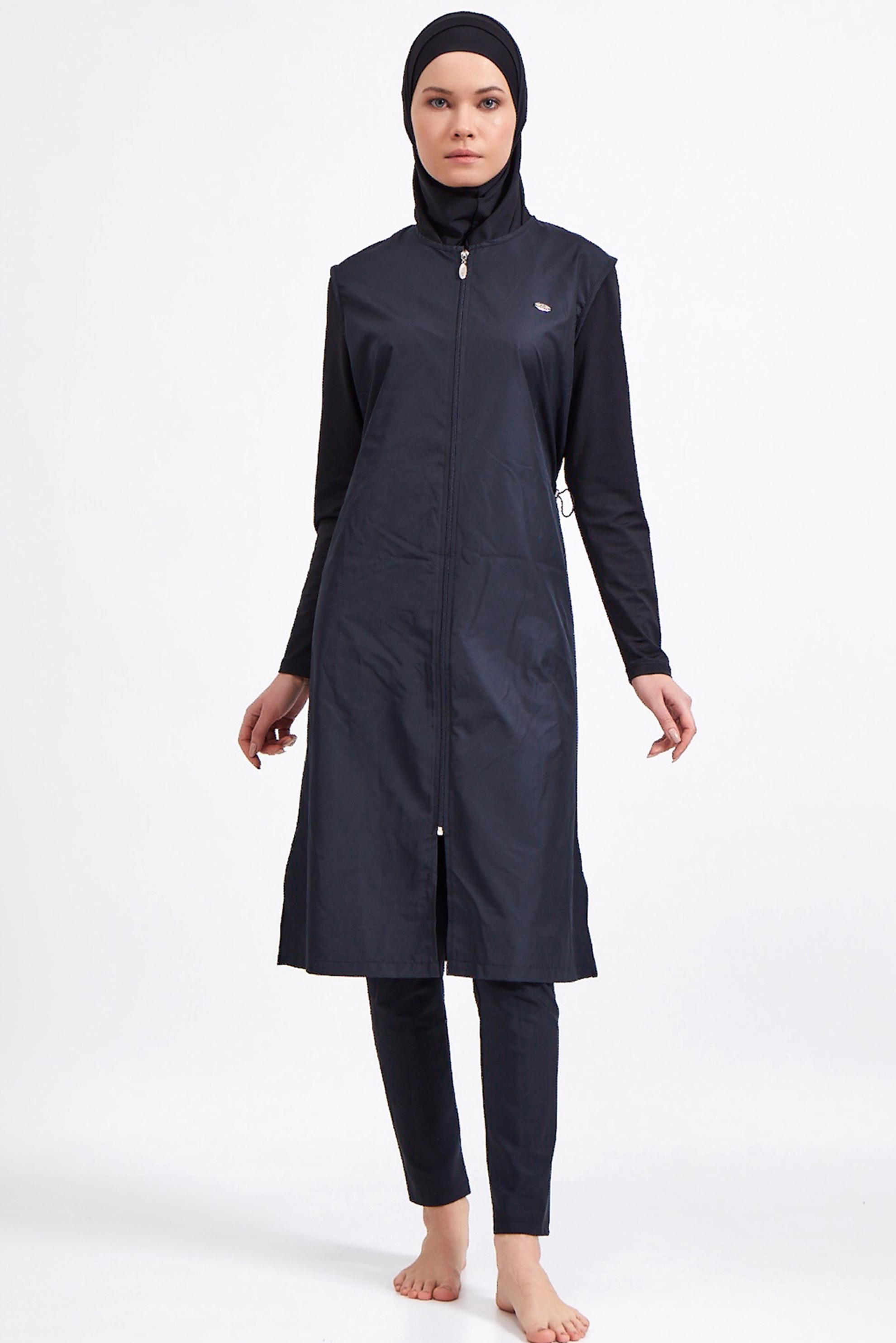 Tesettür giyim SİYAH FERMUARLI TESETTÜR MAYO 1250 