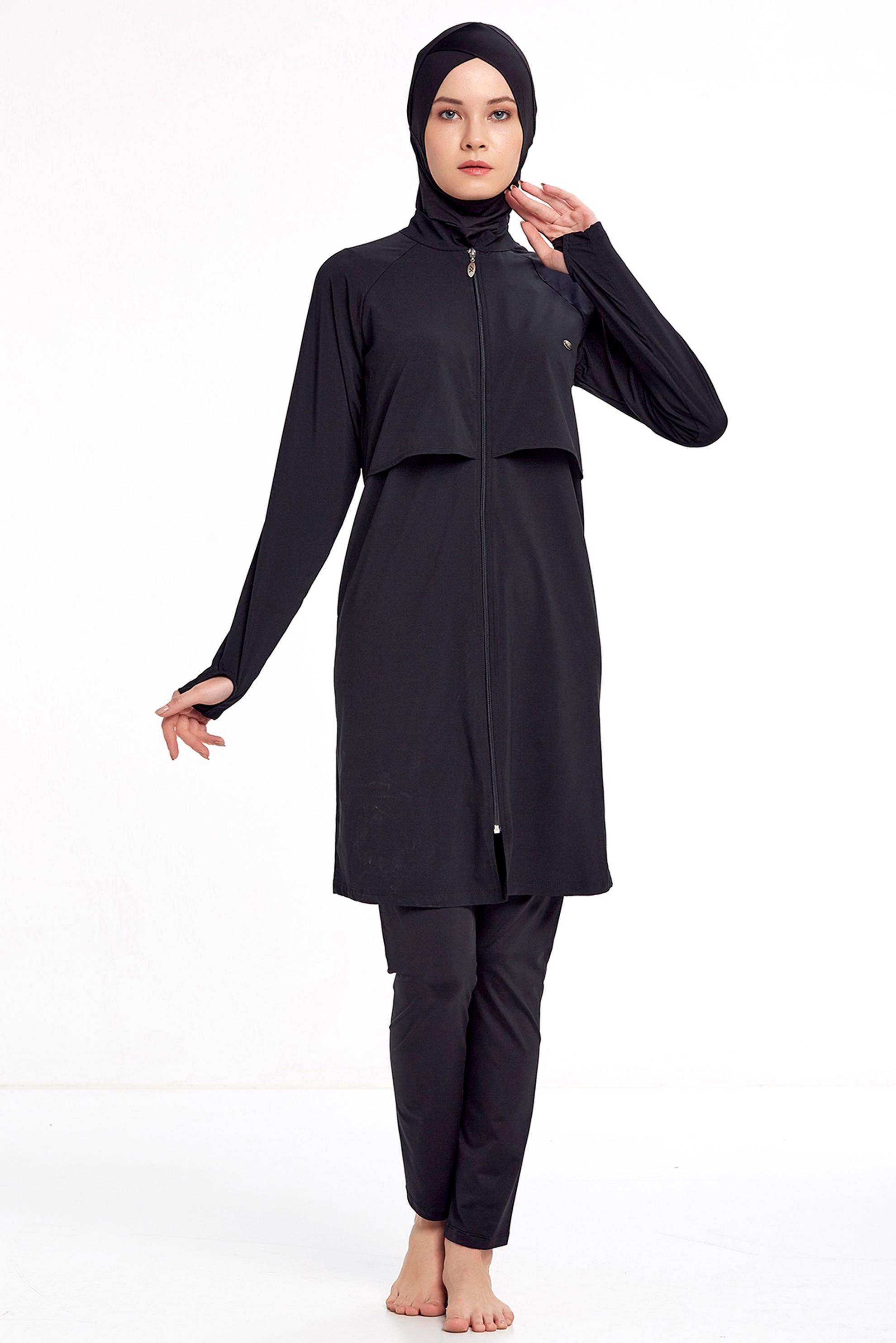 Tesettür giyim SİYAH FERMUARLI TESETTÜR MAYO 4371 