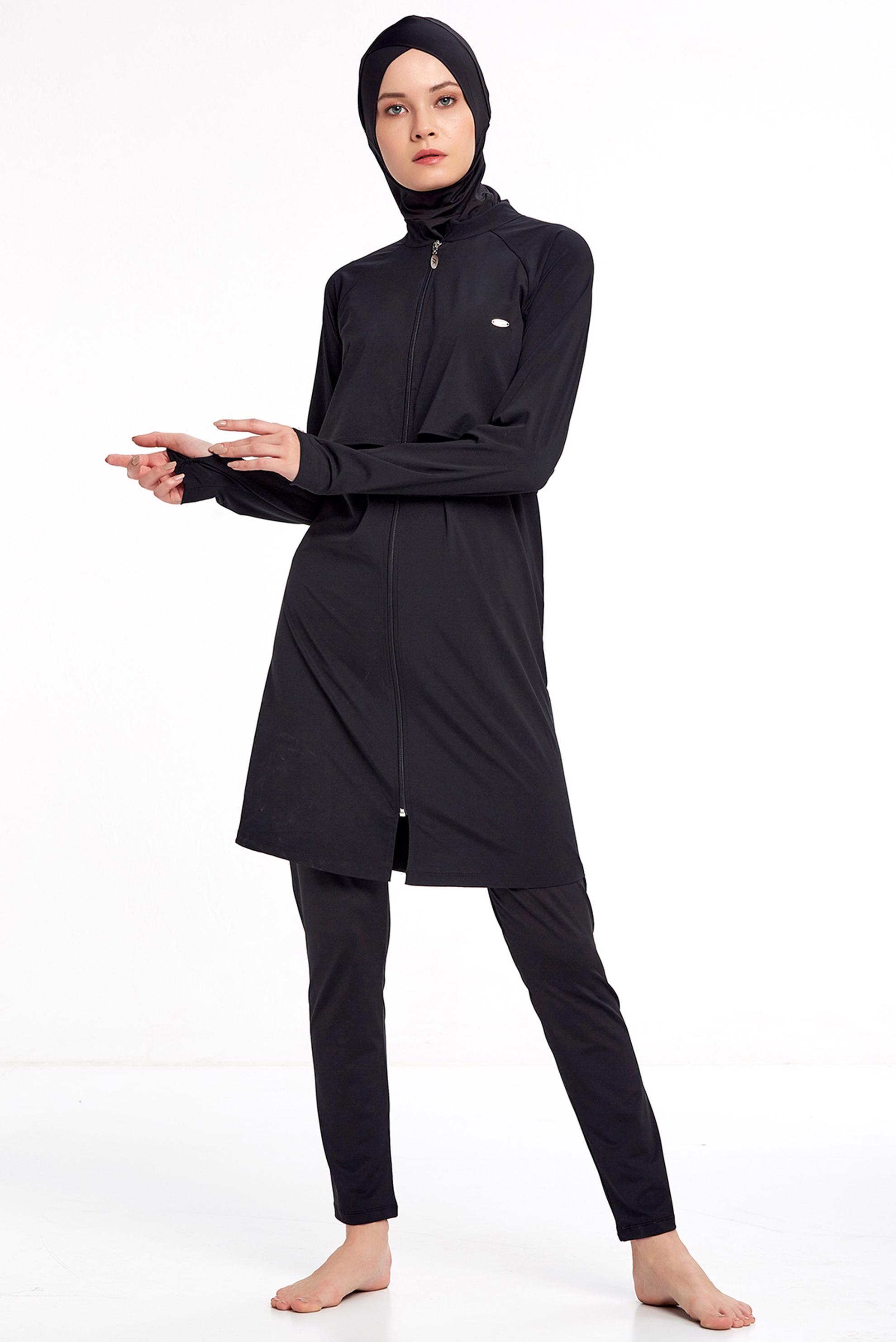 Tesettür giyim SİYAH FERMUARLI TESETTÜR MAYO 4371 