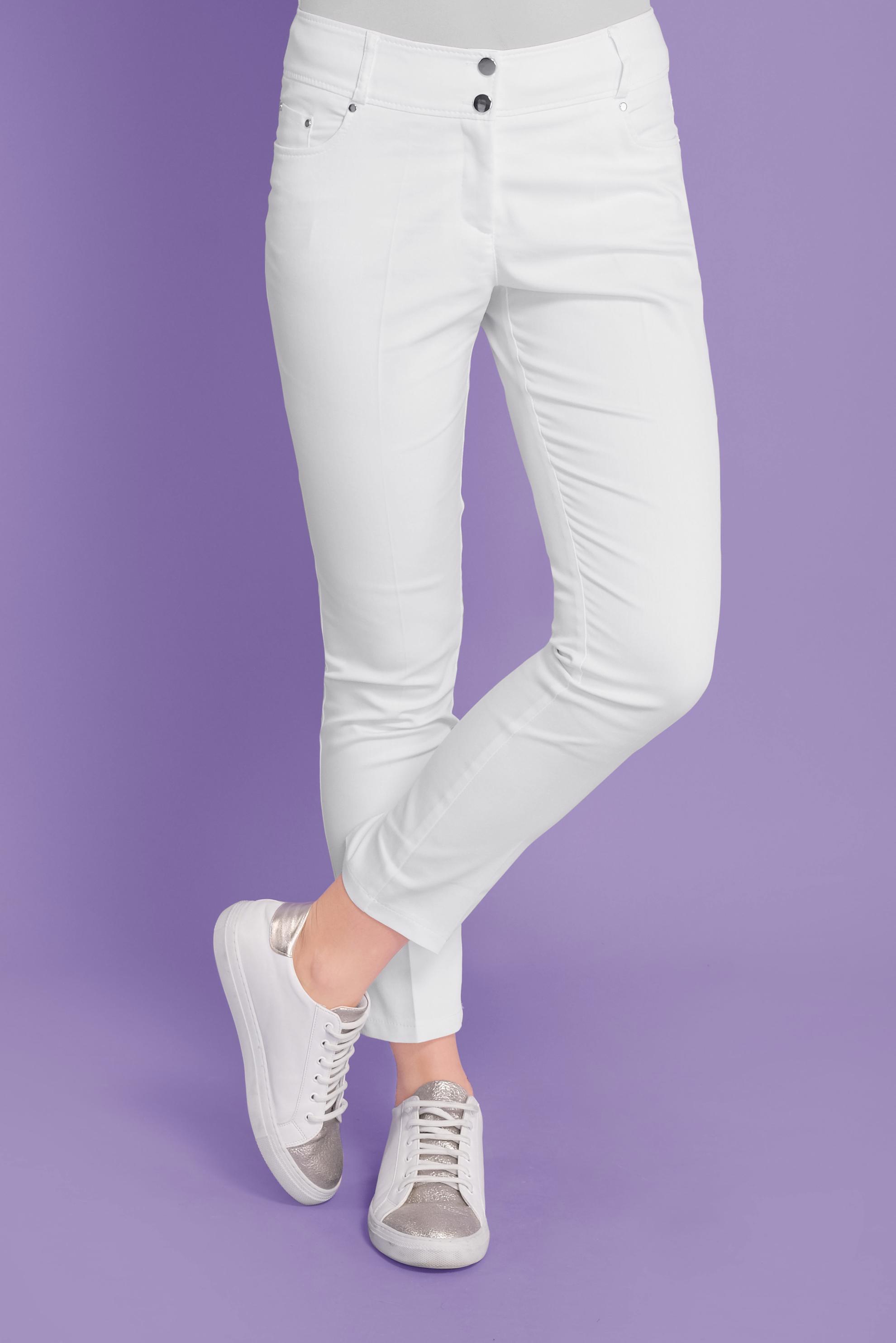 Tesettür giyim BEYAZ ARA BEL DÜĞMELİ PANTOLON 70172