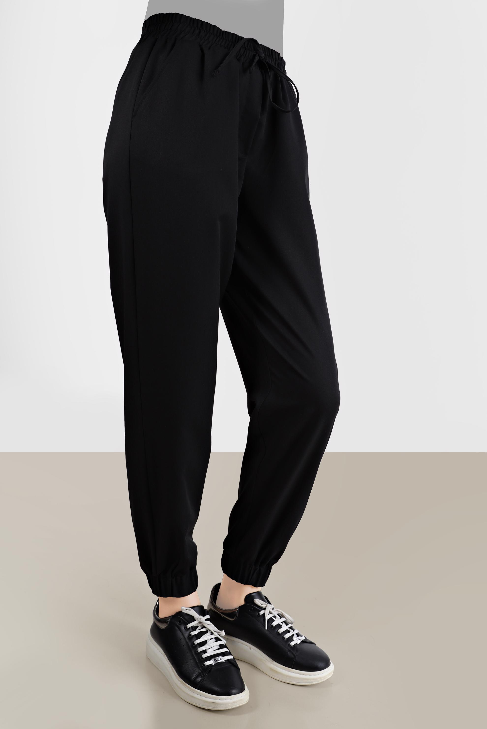 Tesettür giyim SİYAH PAÇALARI VE BELİ LASTİKLİ PANTOLON 70251 