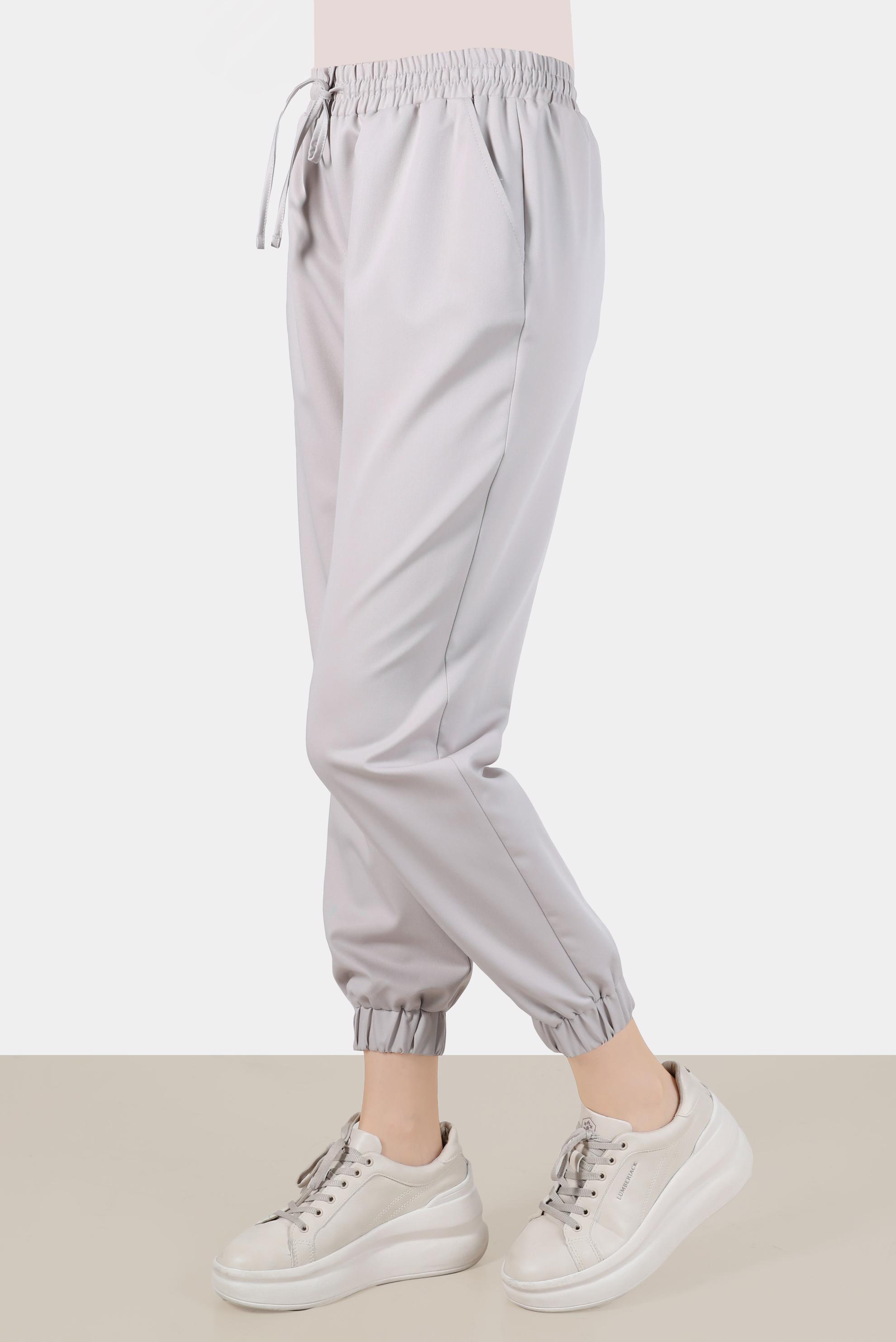 Tesettür giyim BEJ PAÇALARI VE BELİ LASTİKLİ PANTOLON 70251 