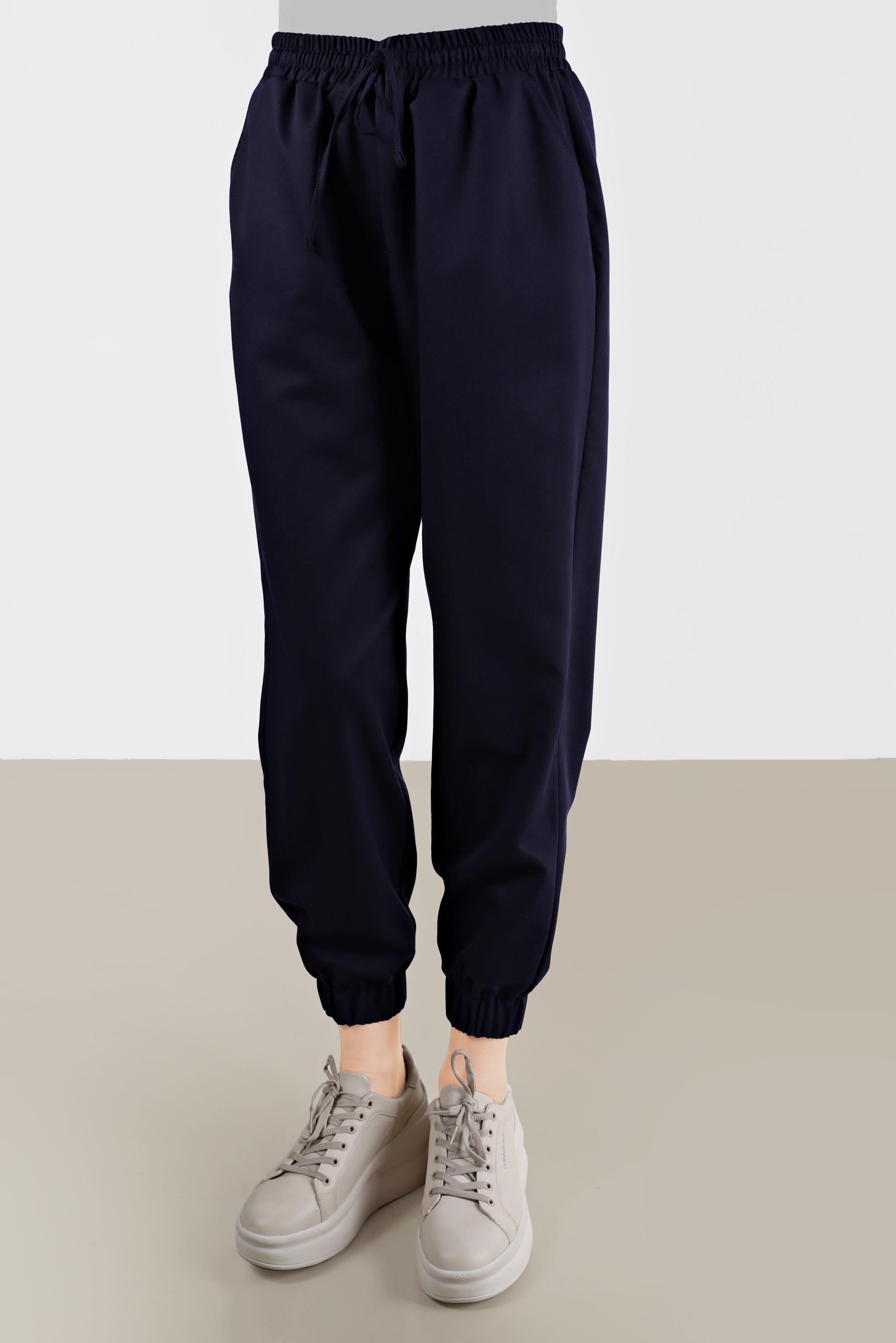 Tesettür giyim LACİVERT PAÇALARI VE BELİ LASTİKLİ PANTOLON 70251 