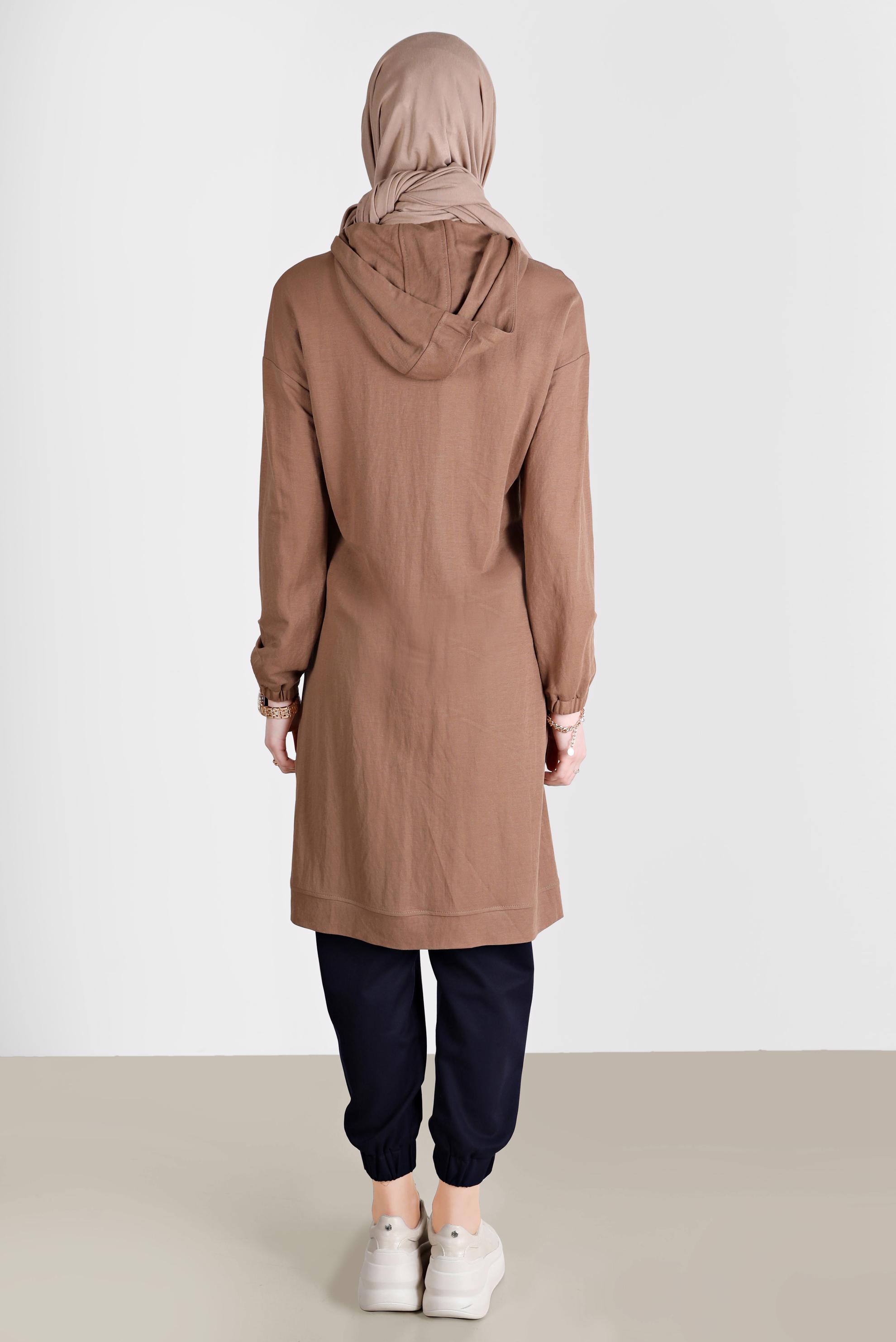 Tesettür giyim LACİVERT PAÇALARI VE BELİ LASTİKLİ PANTOLON 70251 